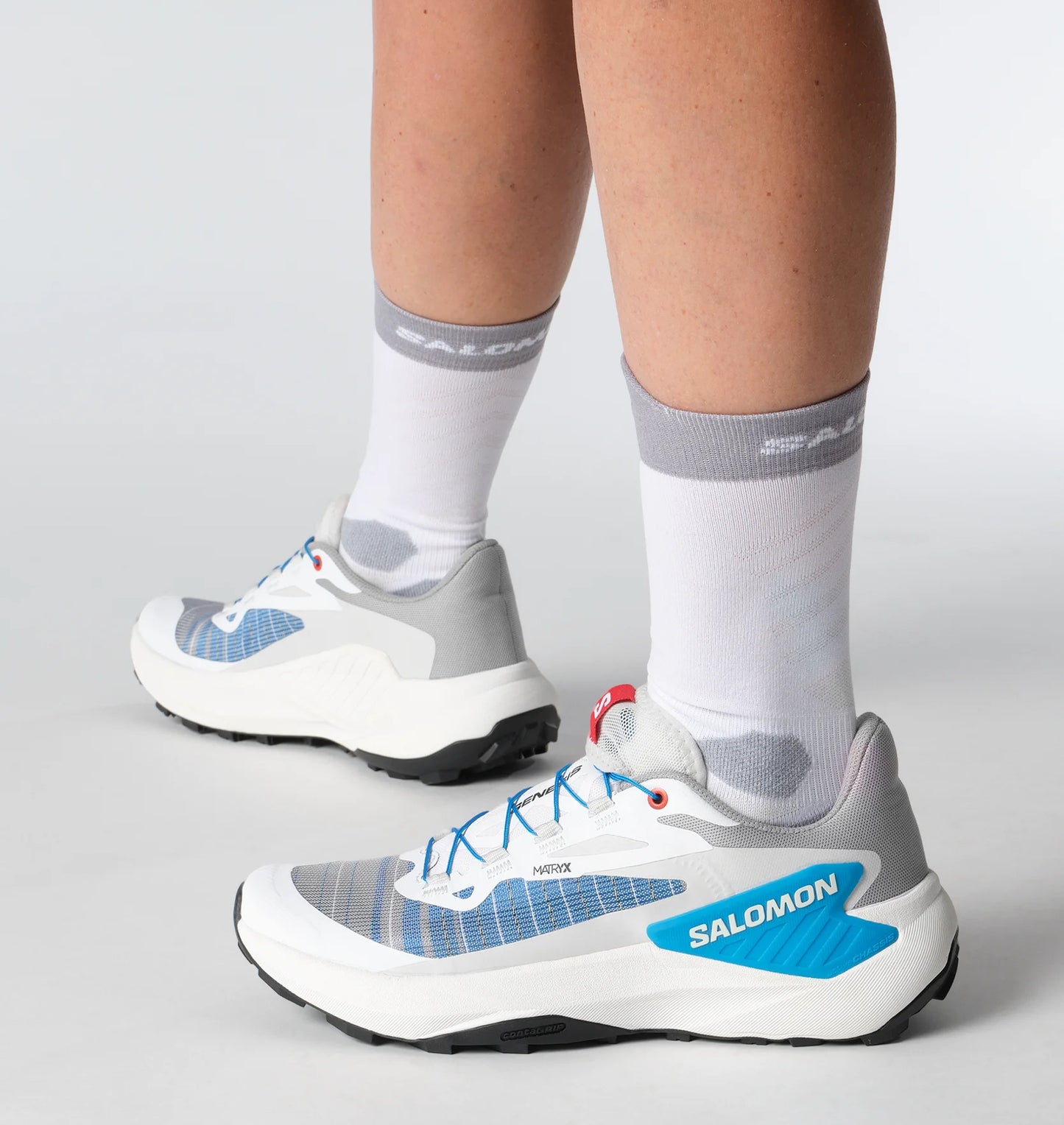 Salomon - Genesis - White / Lunar Rock / Transcend Blue - Chaussures trail running femmes
