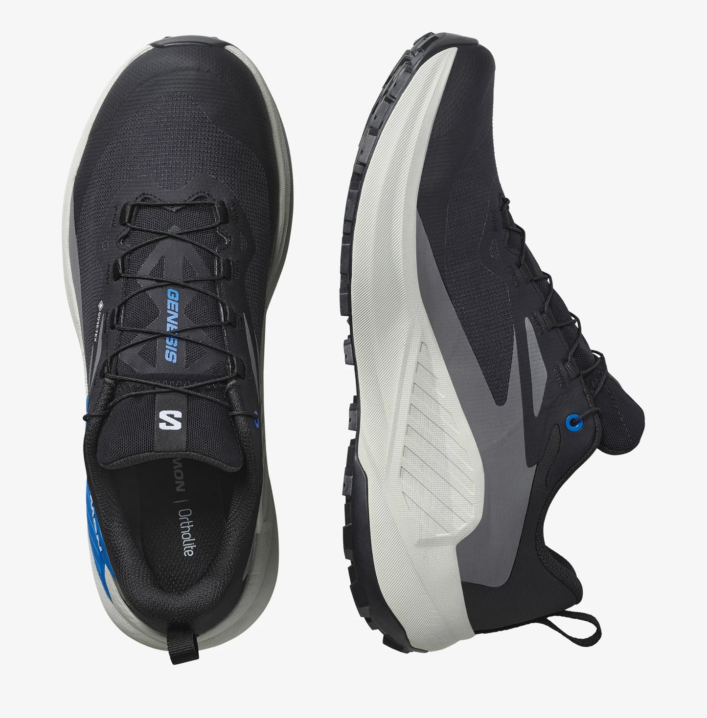 Salomon - Genesis Gore-Tex - Black / Lunar Rock / French Blue - Chaussures trail running hommes