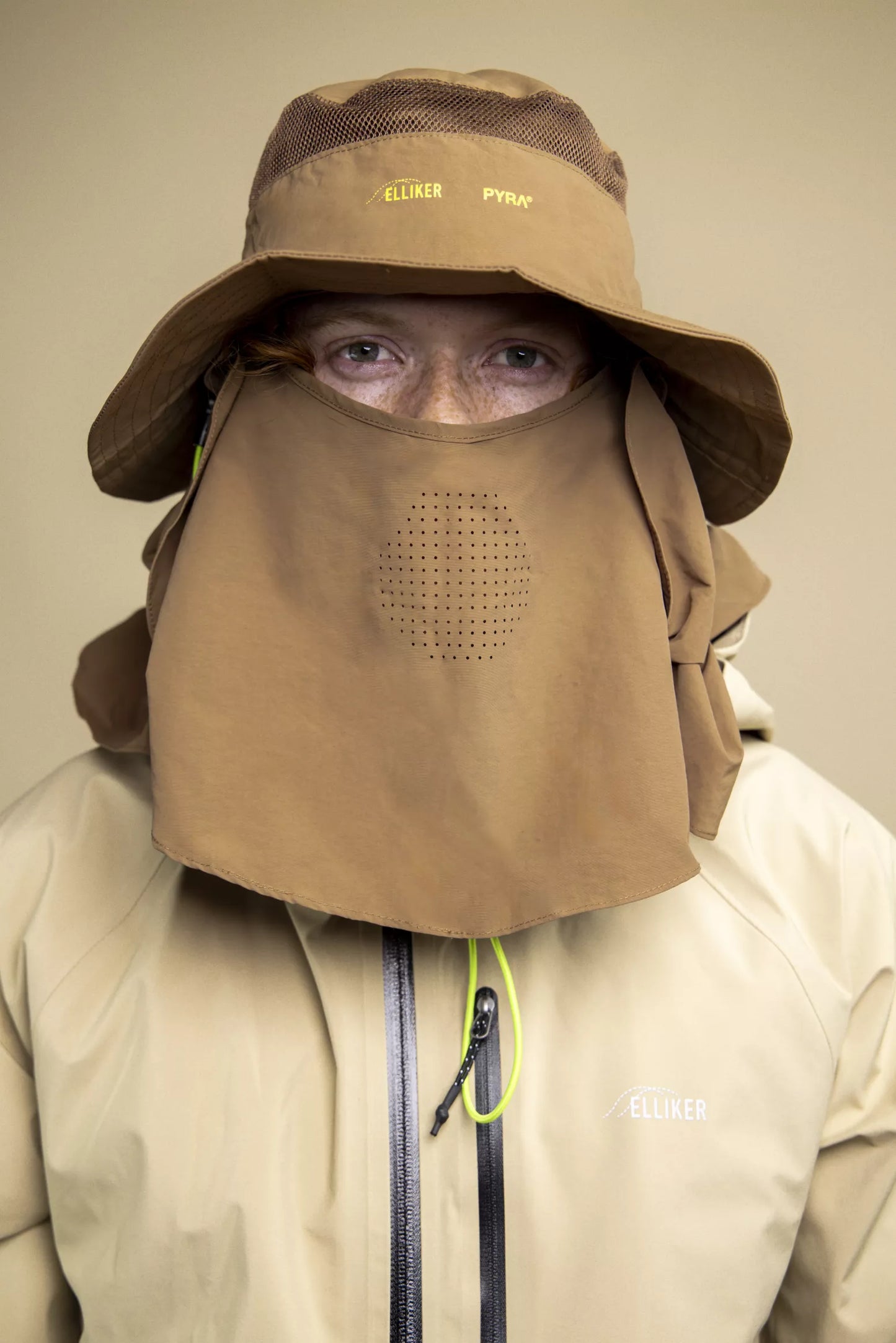 Elliker X Pyra - Feizor Packable Bkt Hat Neck & Face Cvr - DK sand - chapeau