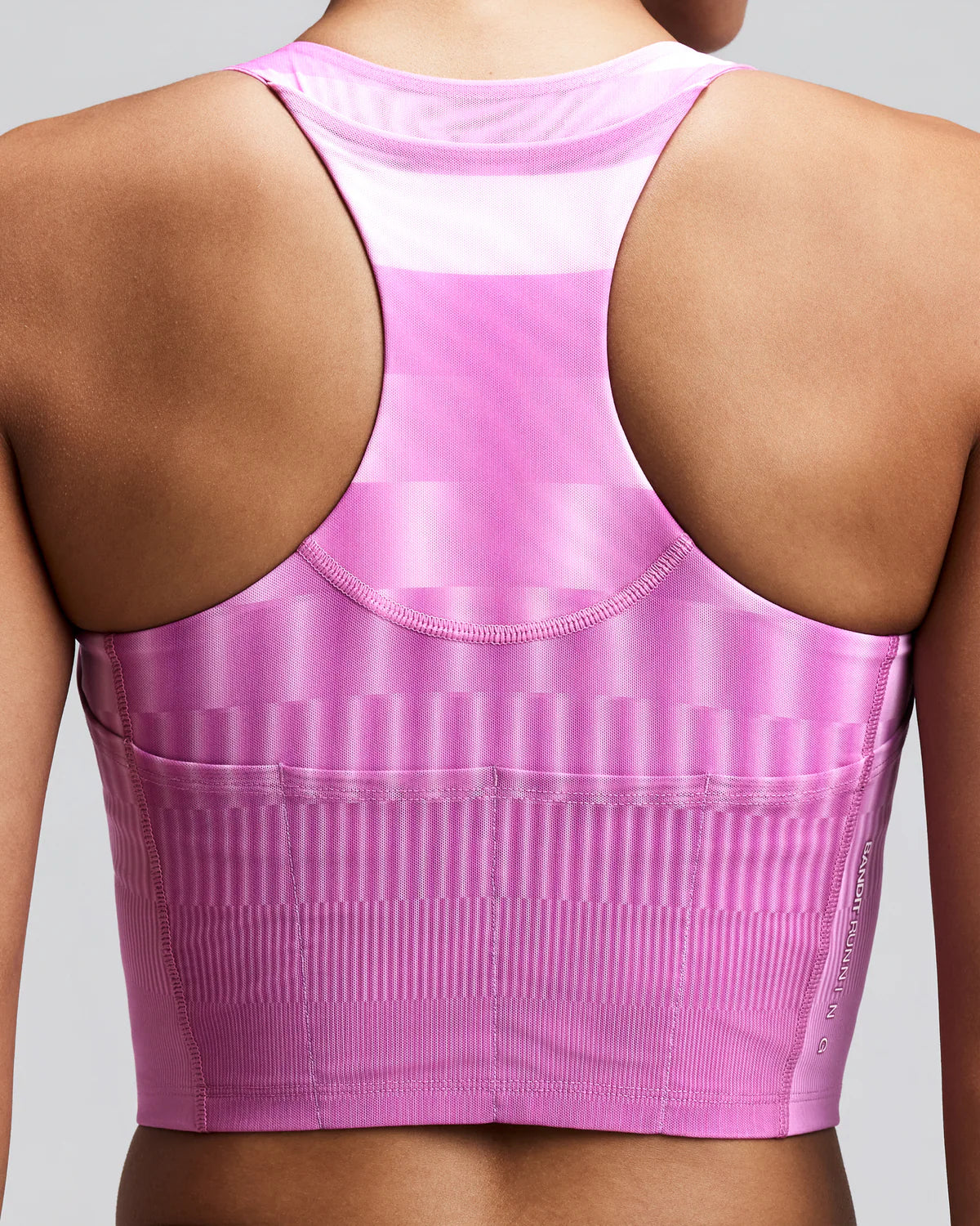 Bandit - Women’s VANISHER™ V-neck Race Corp - growing grid / orchid - Brassière Running femmes