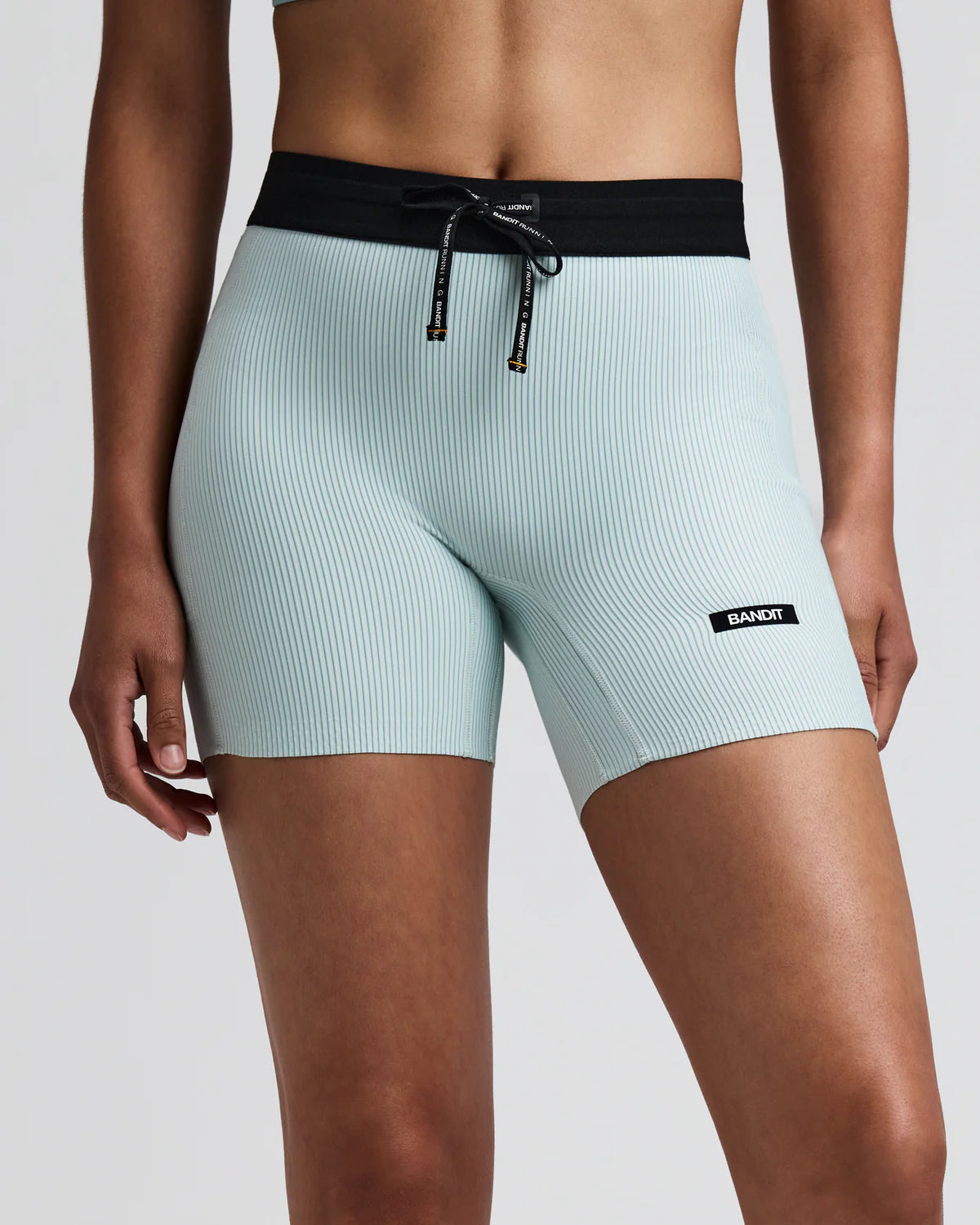 Bandit - Women’s Striped CADENCE™ 5" Compression Short - mist / lagoon - Cuissard Running femmes