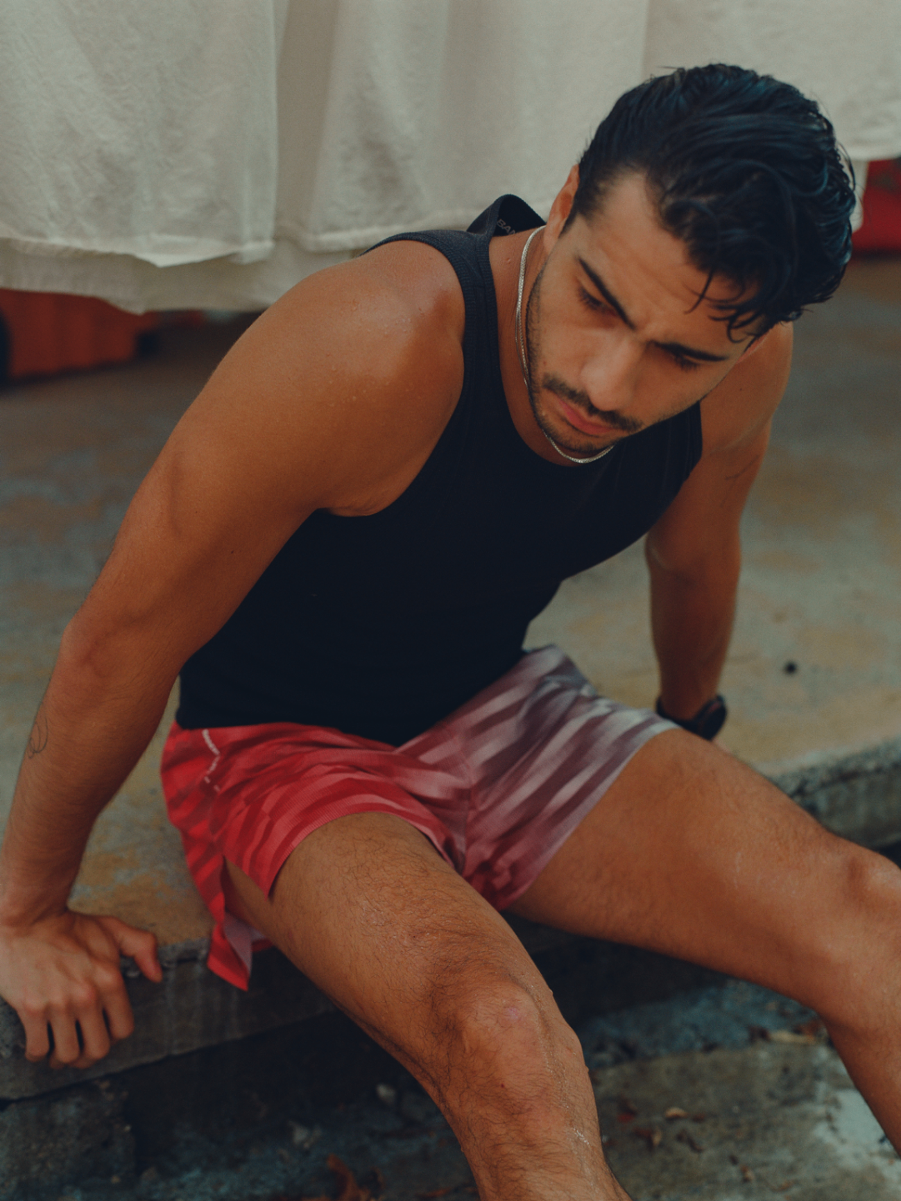 Bandit - Men’s COOLGRID™ 3" Split Short - poppy multi - Short Running hommes