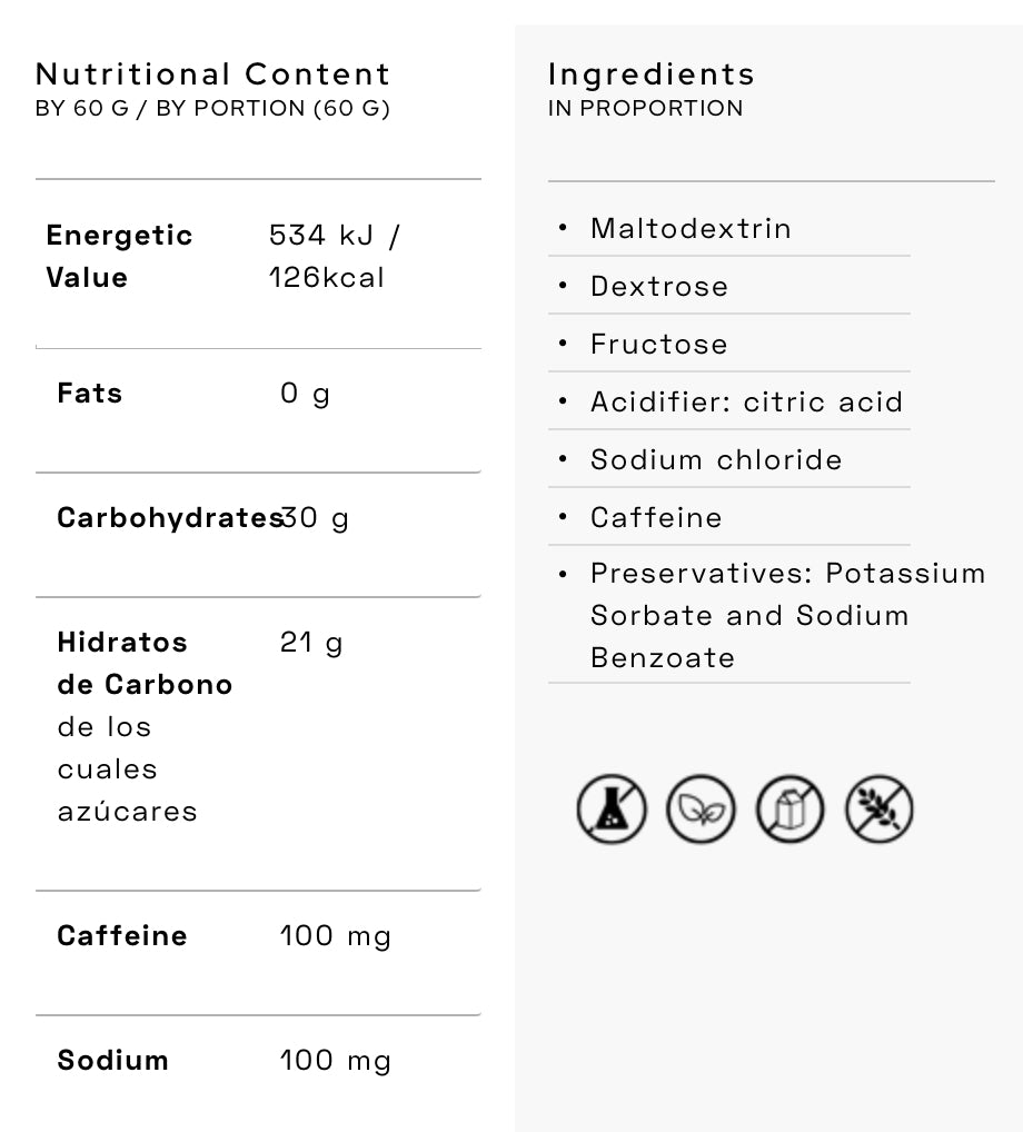 SantaMadre - Gel énergétique 30CHO 100 CAF Ratio 1:0,5 - cola