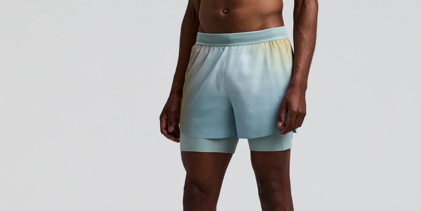 Bandit - Men’s COOLGRID™ 2-in-1 Run Short - lagoon multi - Short Running hommes
