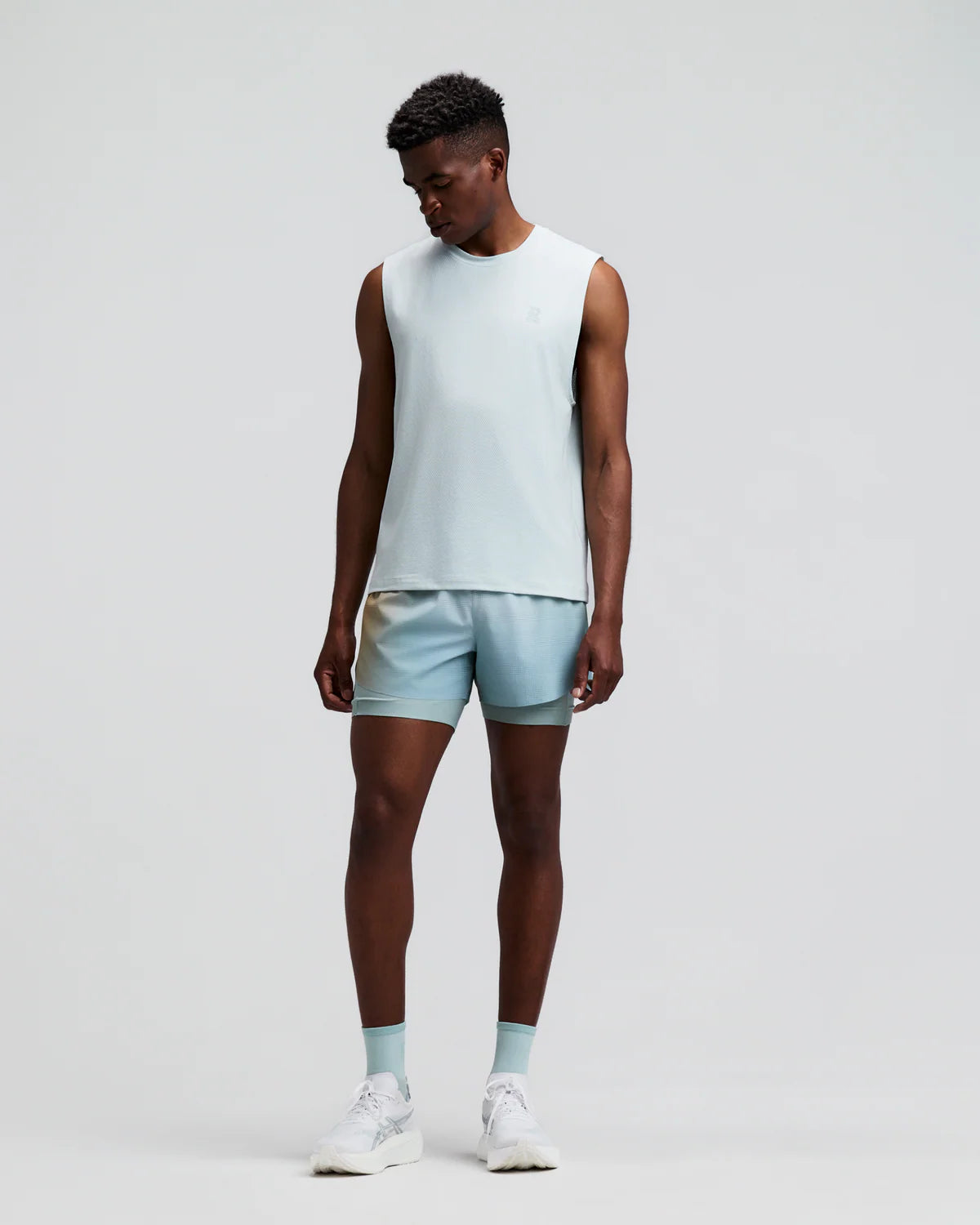 Bandit - Men’s COOLGRID™ 2-in-1 Run Short - lagoon multi - Short Running hommes