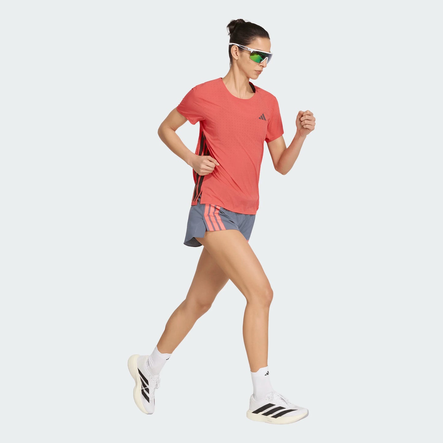 Adidas - Adizero Gel Short W - Grey / Solar Turbo - Short running femmes