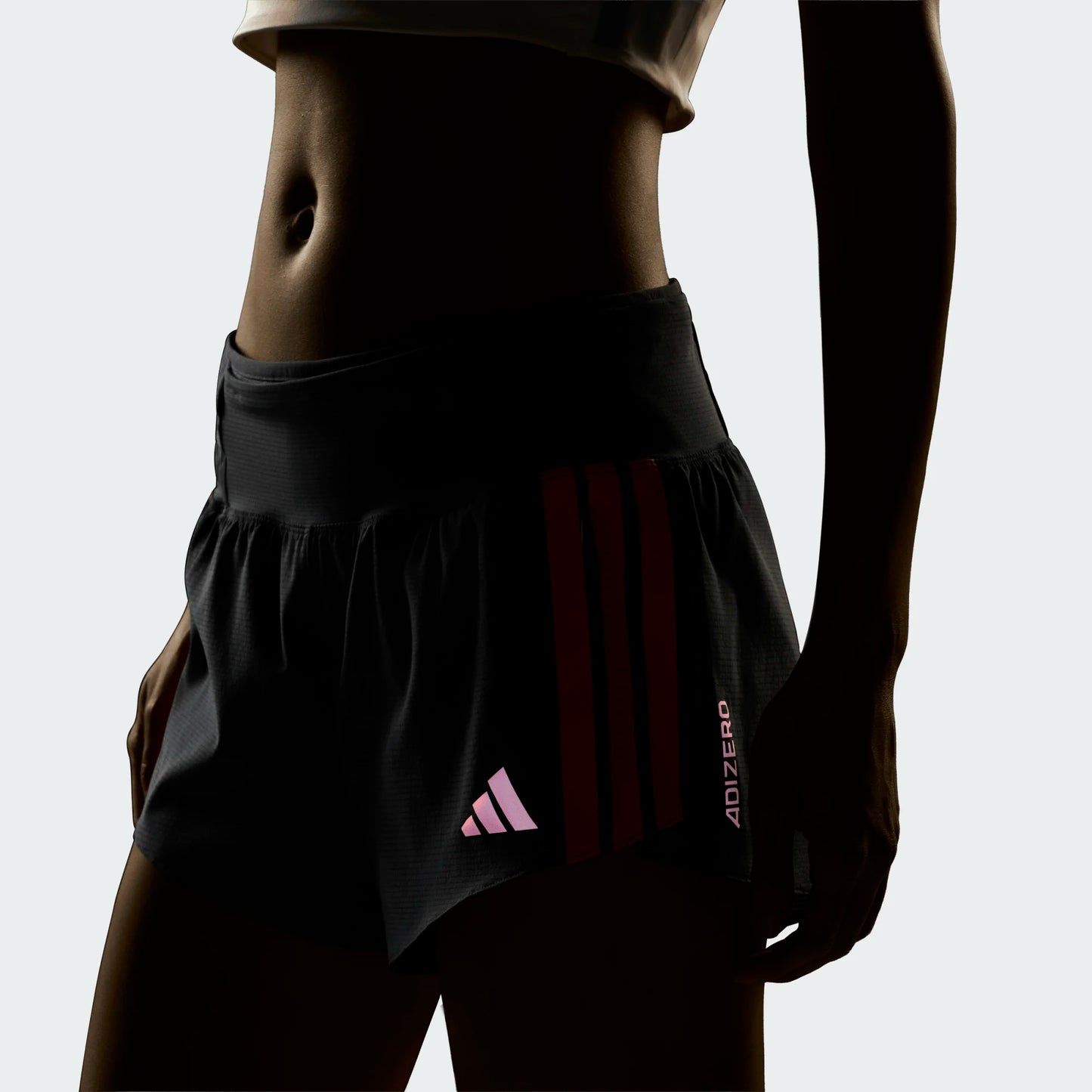 Adidas - Adizero Gel Short W - Grey / Solar Turbo - Short running femmes