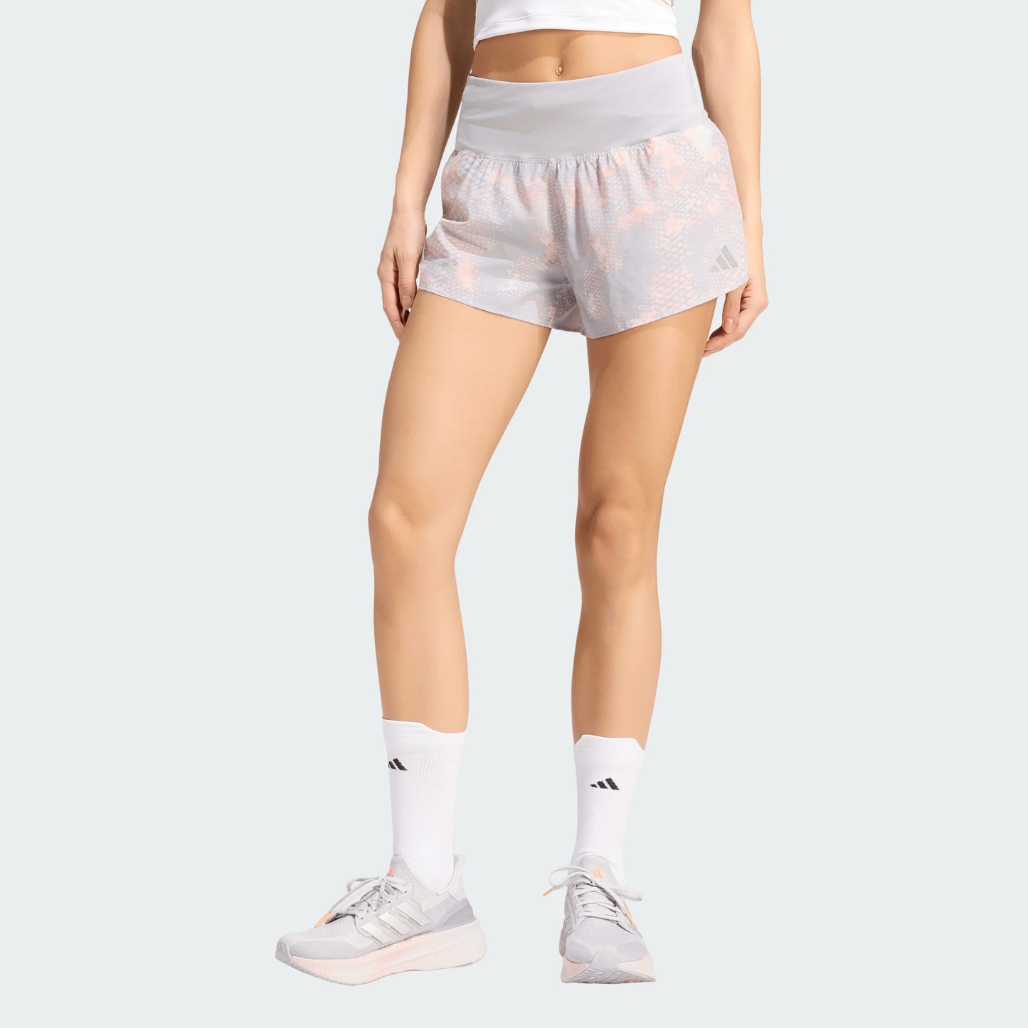 Adidas - Adi365 Animal Print Iconic Short 4“ - Grey One / Semi Frozen Turbo / Glory Grey - Short running femmes