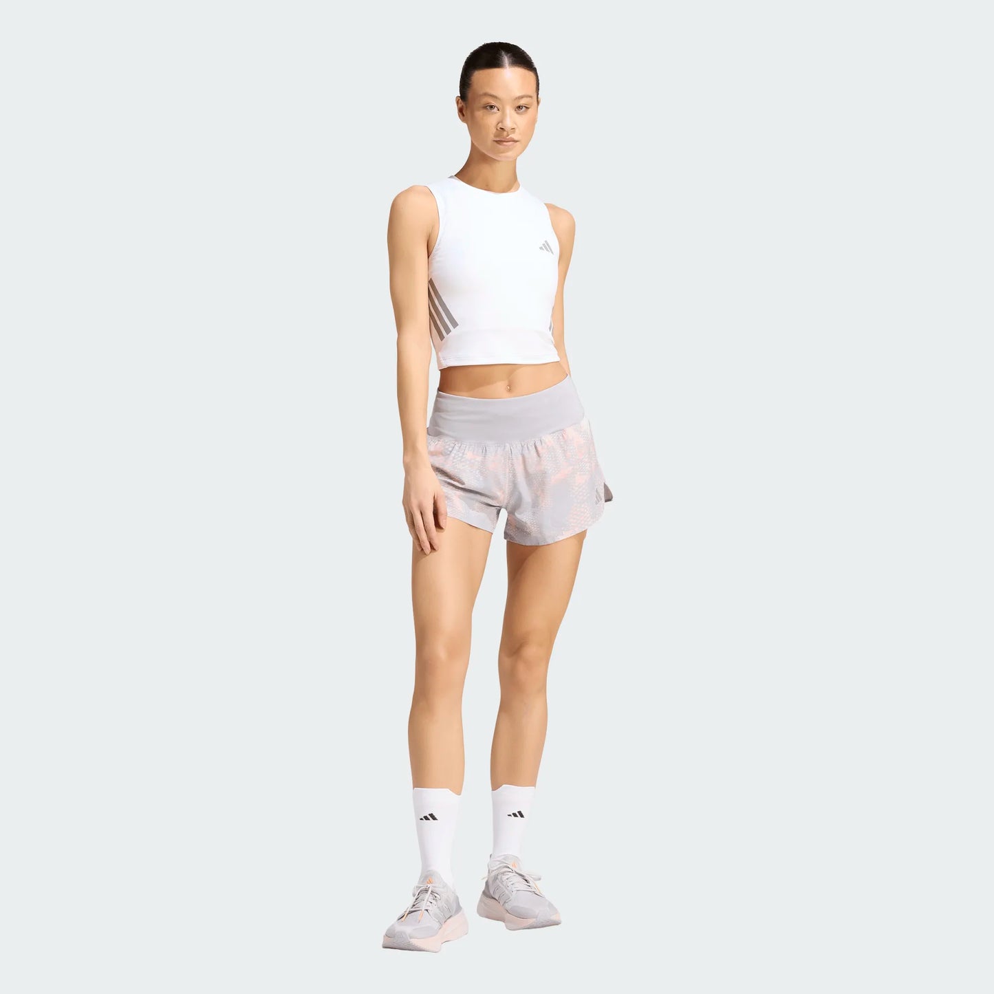 Adidas - Adi365 Animal Print Iconic Short 4“ - Grey One / Semi Frozen Turbo / Glory Grey - Short running femmes