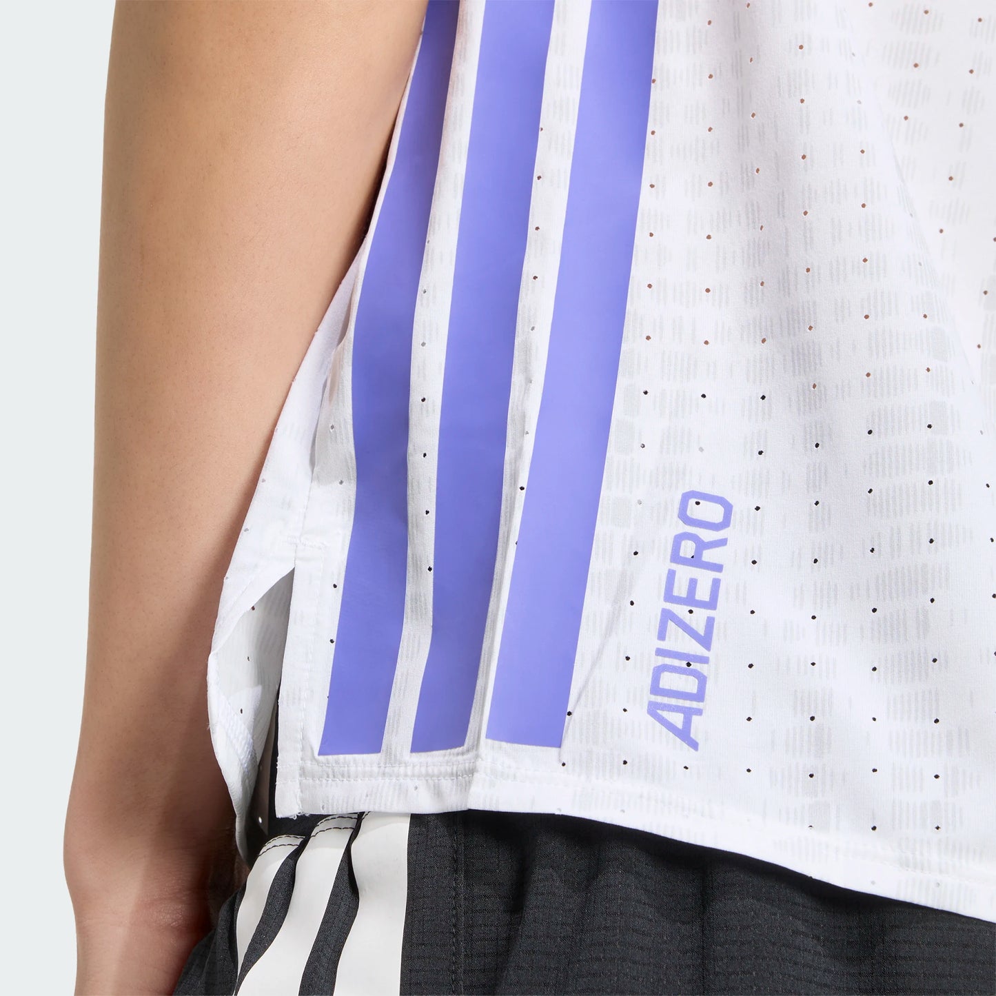 Adidas - Adizero Running Singlet -White / solar purple  - débardeur running femmes
