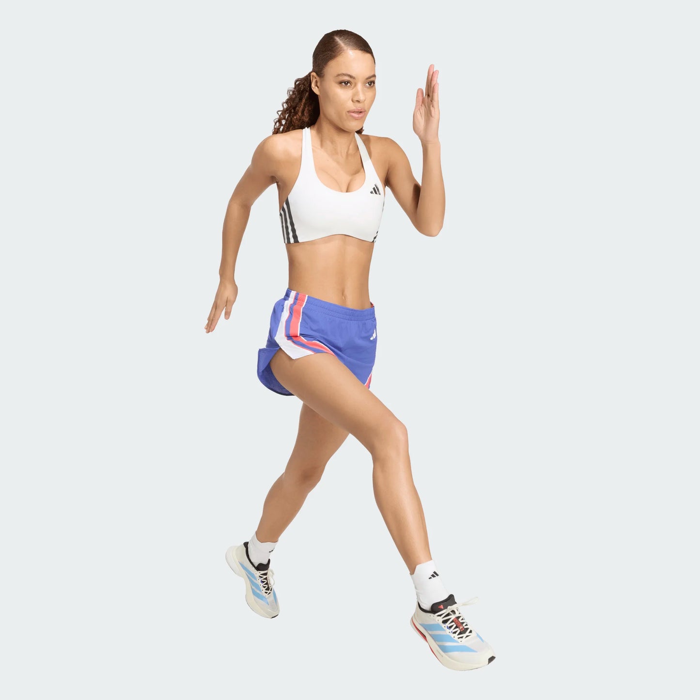 Adidas - Adizero Archive Short 4“- Dual Indigo / Semi Lucid Red / White - Short running femmes
