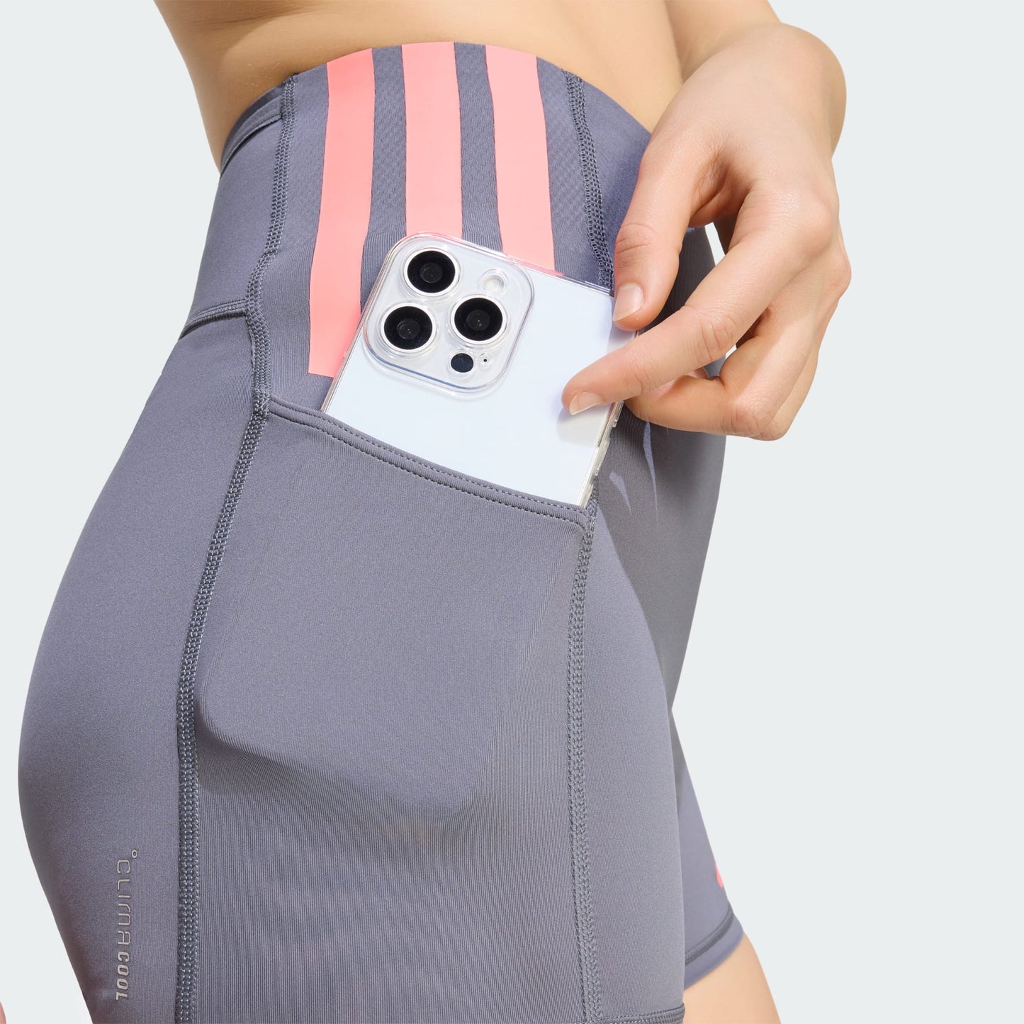 Adidas - Cuissard Adizero 4“ - Grey / Solar Turbo - Short running femmes