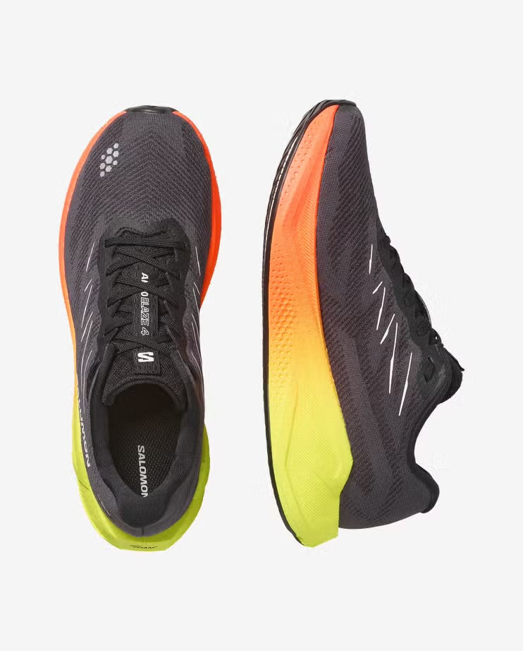 Salomon - Aero Blaze 4 Gradient - Black / White / Safety Yellow -  Chaussures running hommes