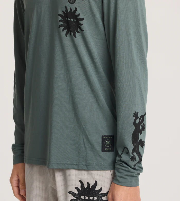 Roark Run Amok - Mathis Core LS Running Tee - forest - teeshirt running hommes