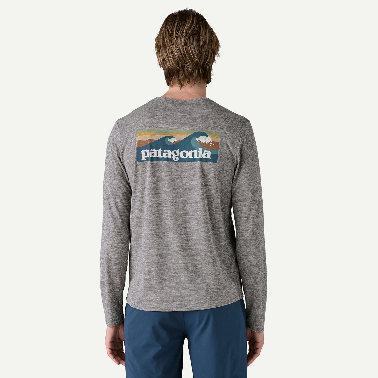 Patagonia - Men's Long-Sleeved Capilene® Cool Daily Graphic Shirt Waters - feather grey - teeshirt running hommes