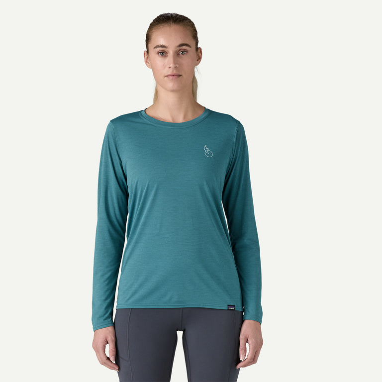 Patagonia - Women’s Long-Sleeved Capilene® Cool Daily Graphic Shirt Waters - Wetland Blue X-Dye - teeshirt running femmes