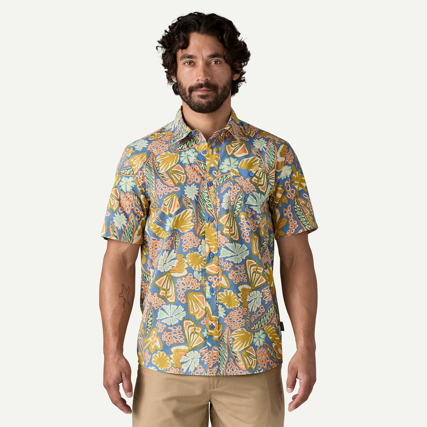 Patagonia - Men's Go-To Shirt - Flourish / Abundant Blue - Chemise hommes
