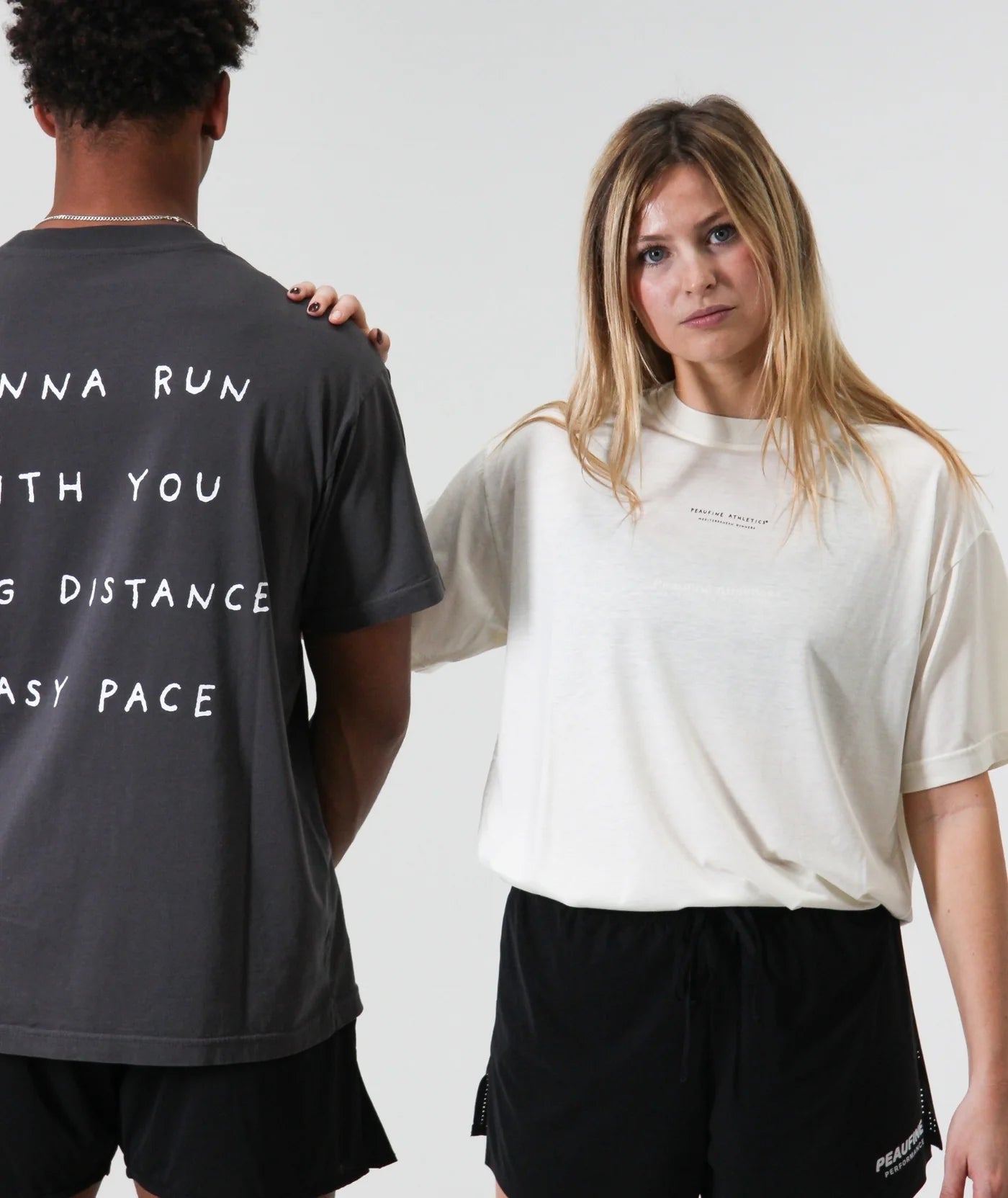 Peaufine Athletics - Wood T-shirt™ Wanna Run - off white - Teeshirt Running Hommes