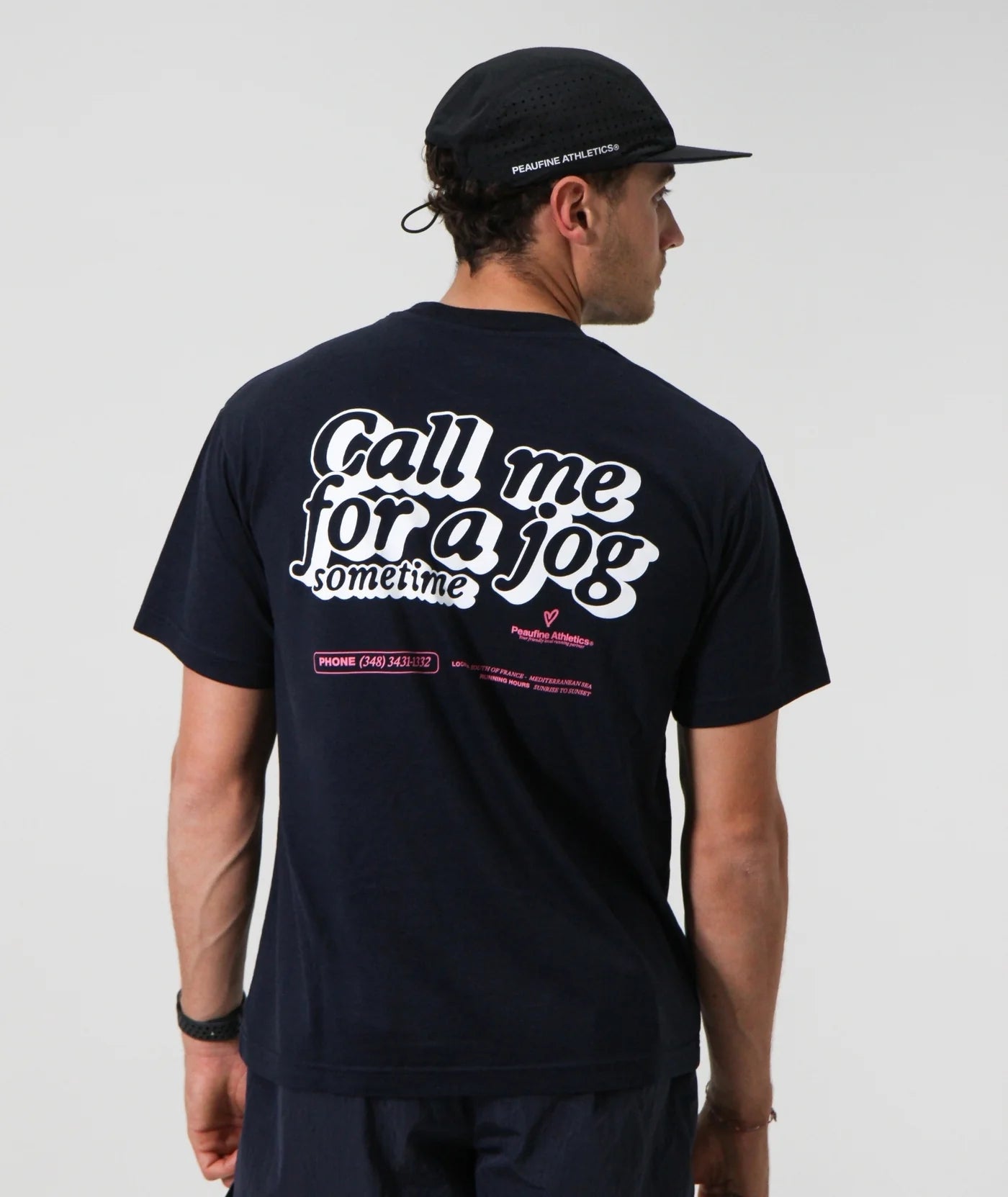 Peaufine Athletics - Wood T-shirt™ Call Me - navy - Teeshirt Running Hommes