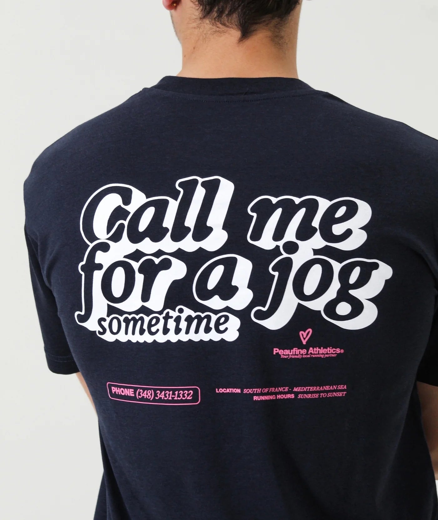 Peaufine Athletics - Wood T-shirt™ Call Me - navy - Teeshirt Running Hommes