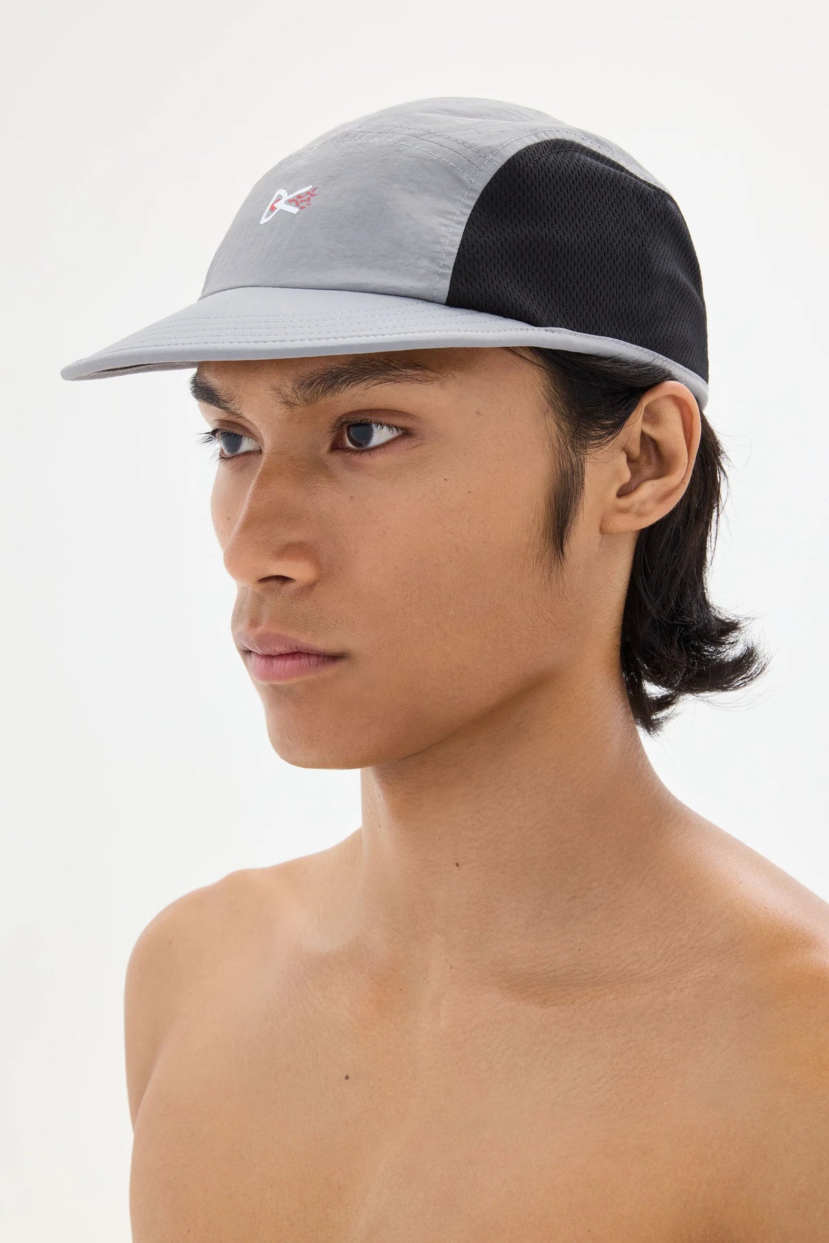 District Vision - Nylon Paneled Mesh Hat - grey - casquette running unisexe