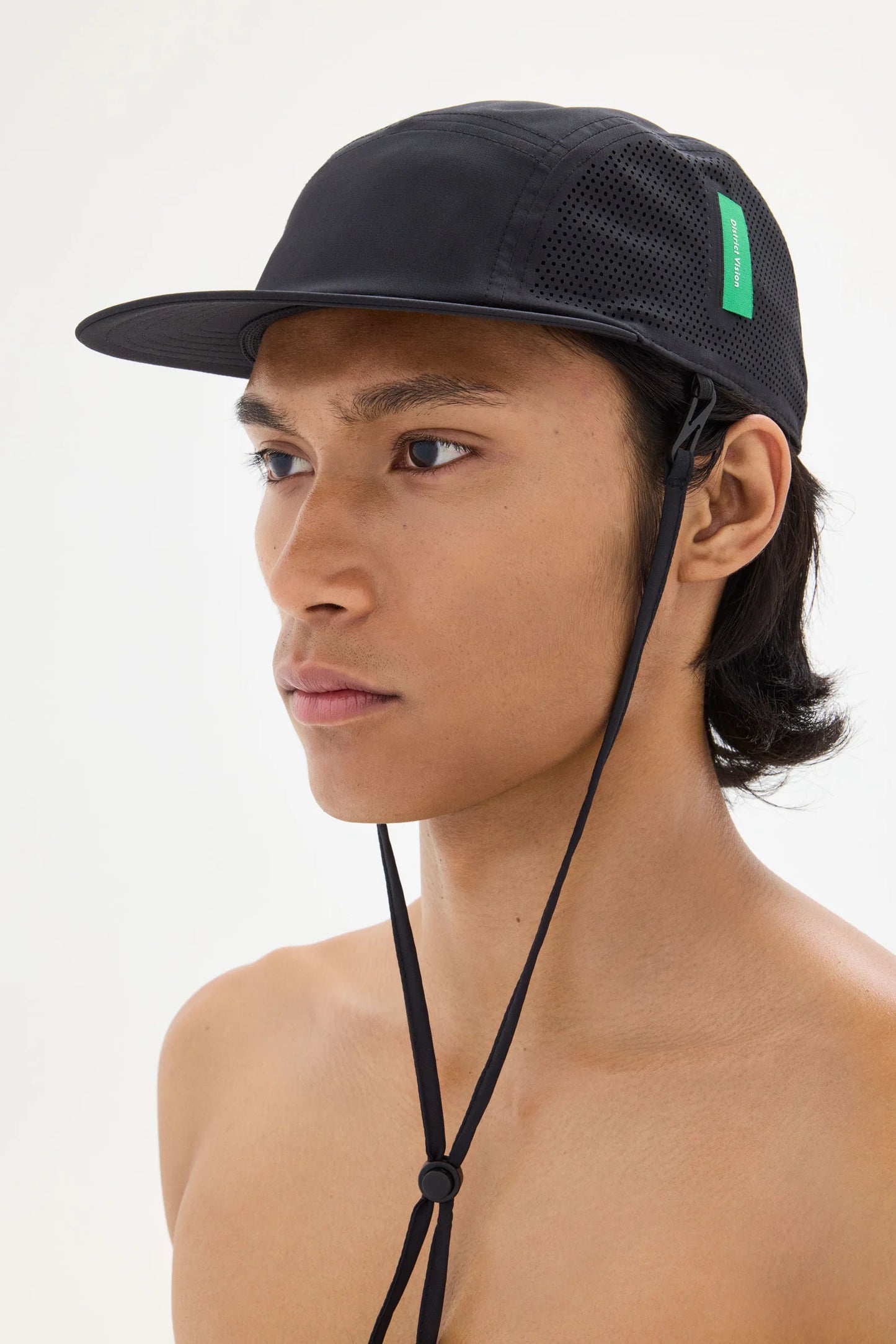 District Vision - Perforated Strap Hat - Black - casquette running unisexe