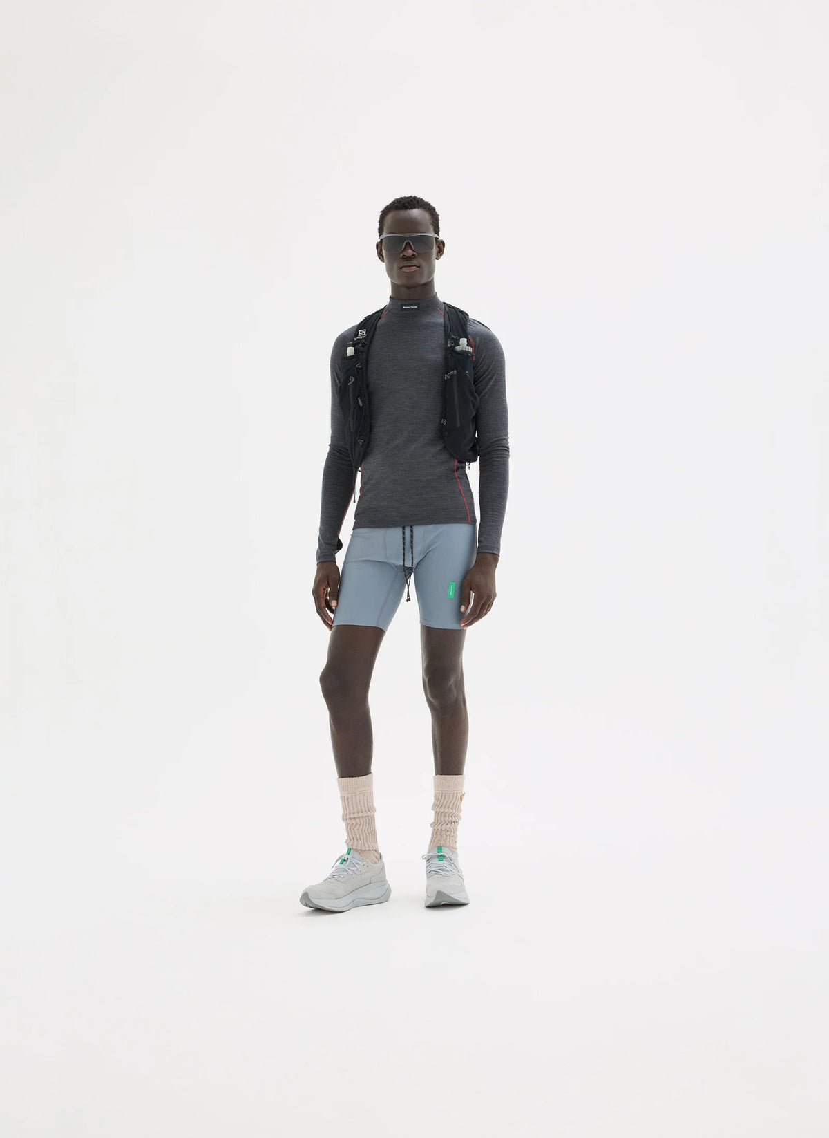 District Vision - 7" Recycled Tights - granite - Cuissard Running hommes