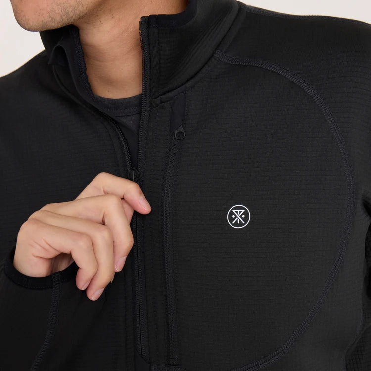 Roark - Grid Lock Fleece - black - polaire running hommes