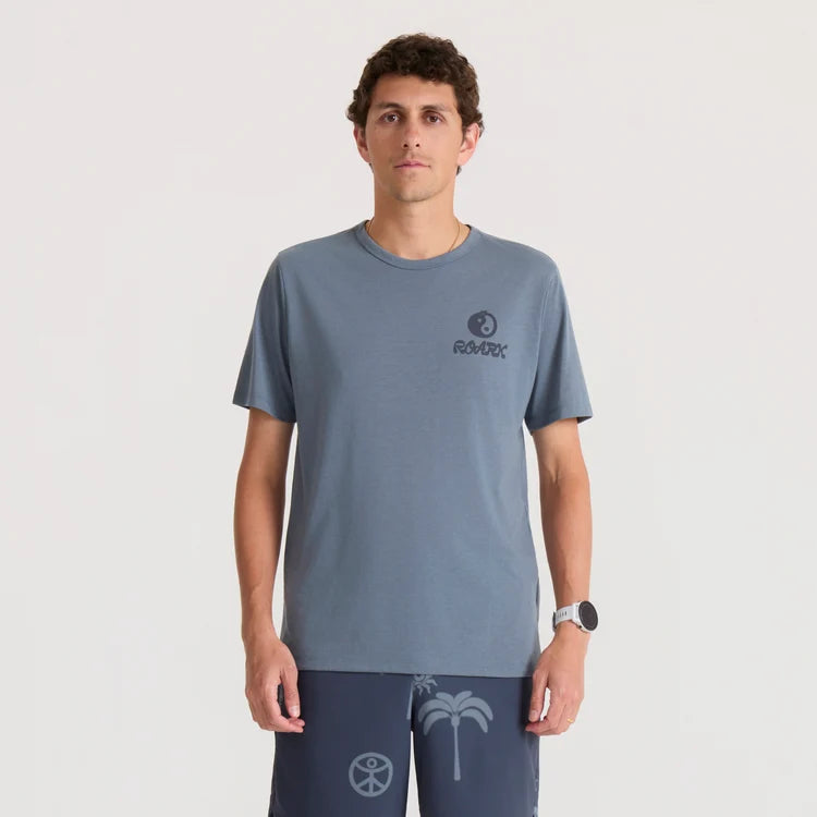 Roark - Mathis Active Graphic Tee - slate - teeshirt running hommes