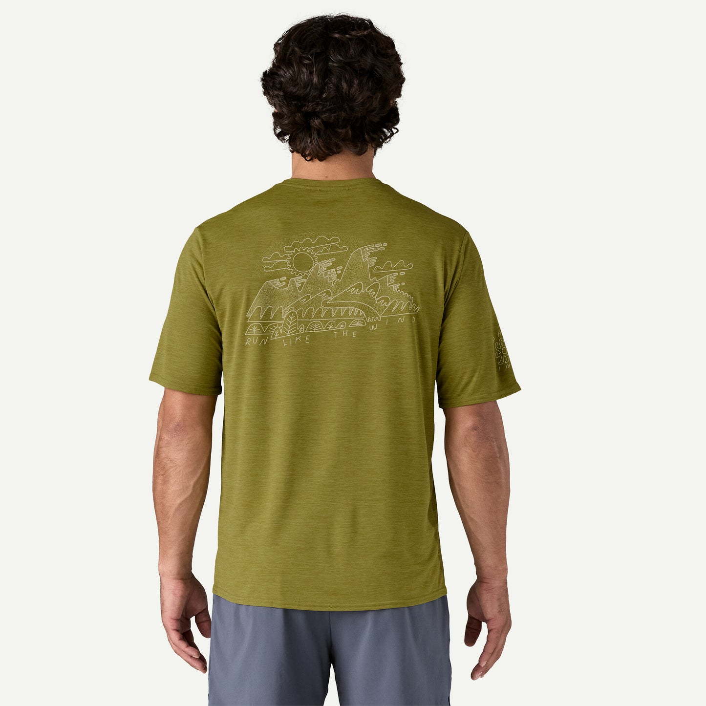 Patagonia - Men's Capilene® Cool Daily Graphic Shirt Lands - Wind Runner / Graze Green X-Dye - teeshirt running hommes