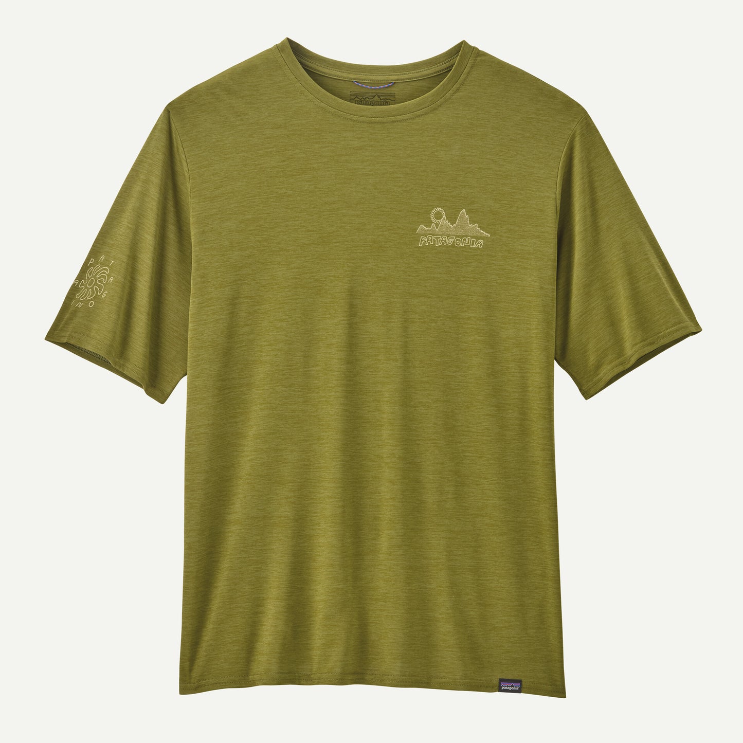 Patagonia - Men's Capilene® Cool Daily Graphic Shirt Lands - Wind Runner / Graze Green X-Dye - teeshirt running hommes