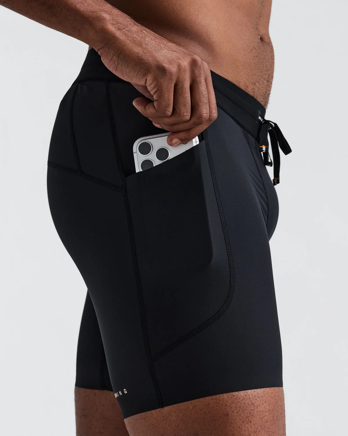 Bandit - Men's SoLite™ Quarter Tights - Black - Cuissard Running hommes