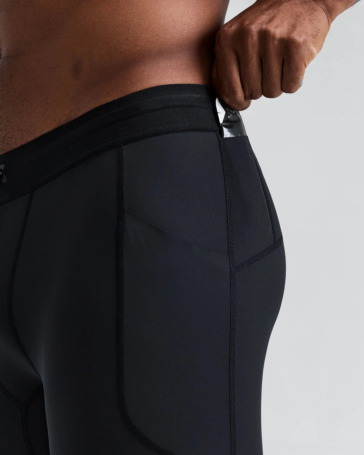 Bandit - Men's SoLite™ Quarter Tights - Black - Cuissard Running hommes