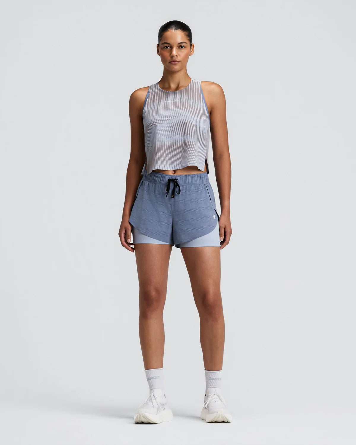 Bandit -  Women's CoolGrid™ 2-in-1 Run Shorts - Steel Horizon - short Running femmes