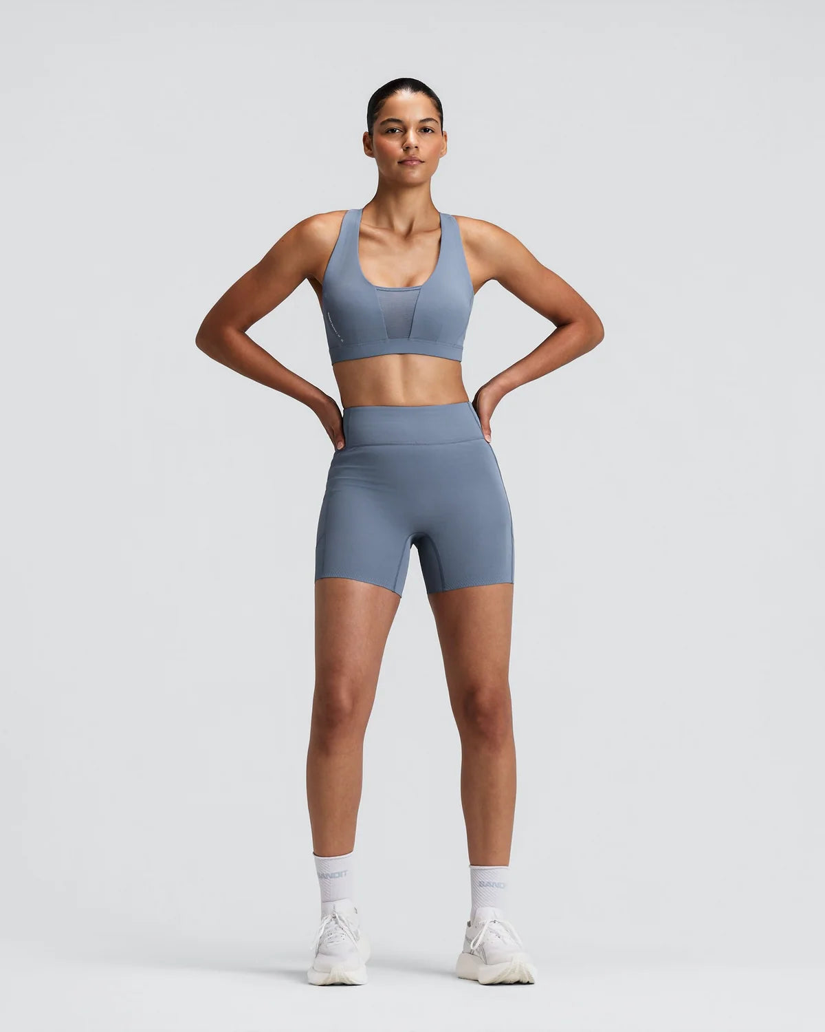 Bandit - Women's Vanisher™ 5" High Waist Compression Shorts - steel horizon - Cuissard Running femmes