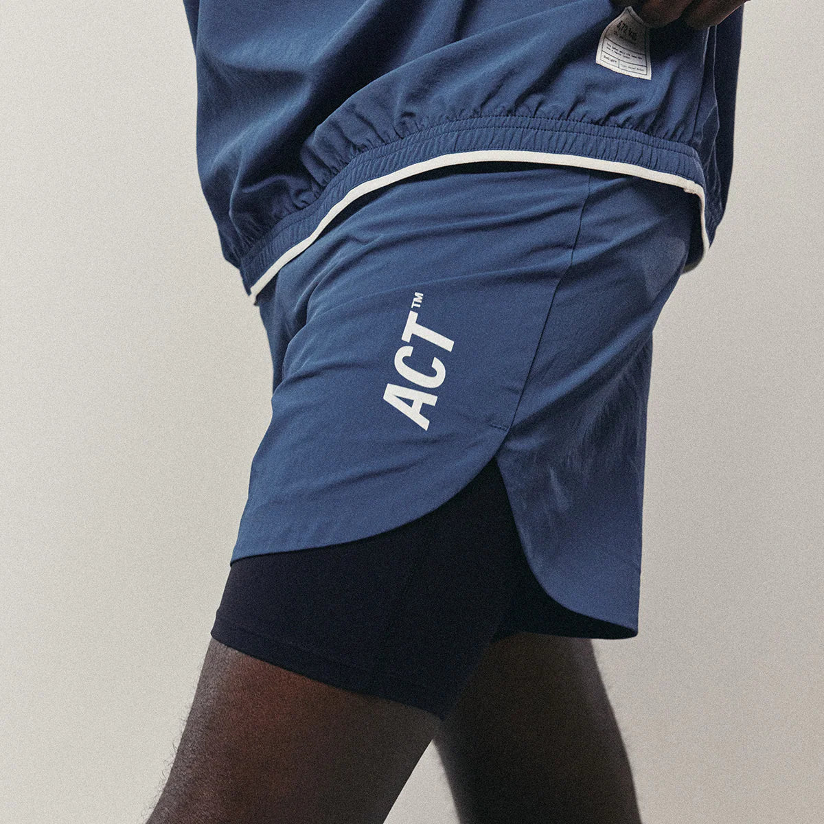 Act Running - BioRip Short 2 en 1 - bleu orage - Short running hommes