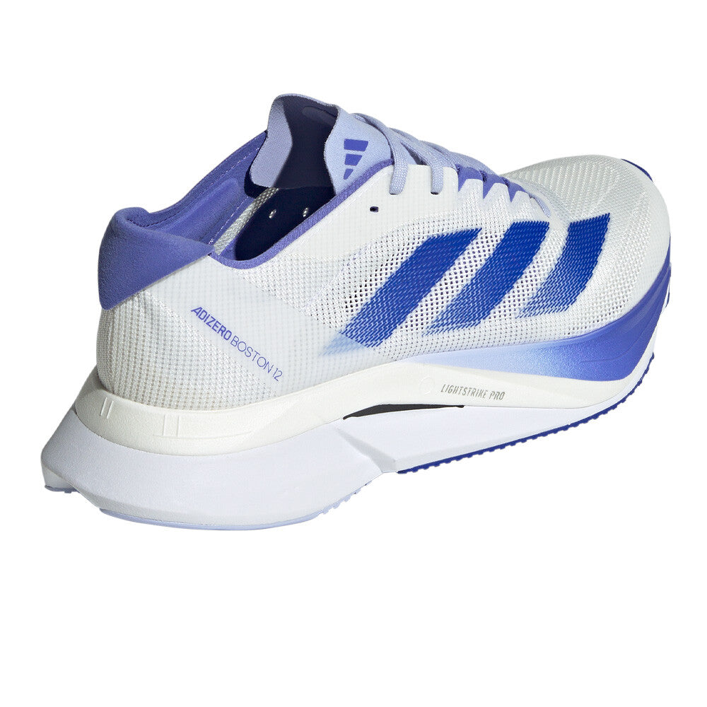 Adidas - Adizero Boston 12 - White / Lucid Blue / Cobalt Blue - Chaussures running femmes