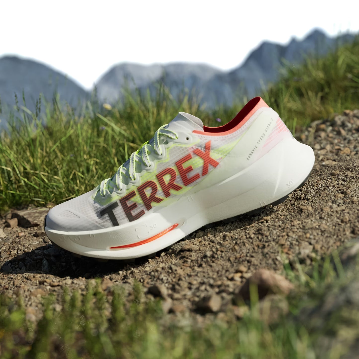 Adidas - Terrex Agravic Speed Ultra 2 - Cloud White / Core Black / Semi Impact Orange - Chaussures trail running hommes