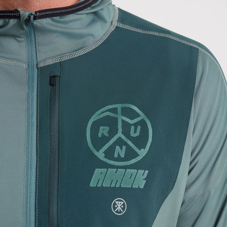 Roark Run Amok - Grinnell Active Hoodie - dark forest - teeshirt running hommes