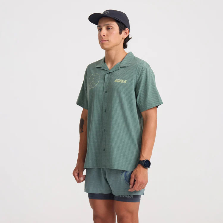Roark Run Amok - Bless Up Breathable Stretch Shirt - slate green - chemise running hommes