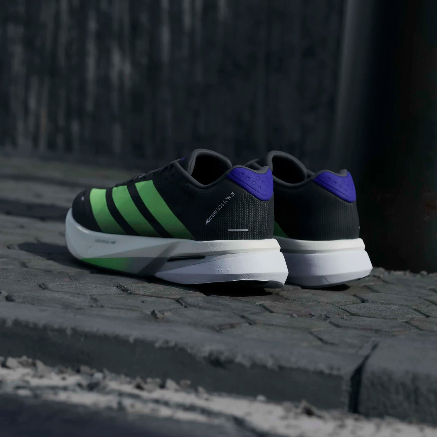 Adidas - Adizero Boston 13 - Core Black / Lime Burst / Energy Ink - Chaussures running hommes