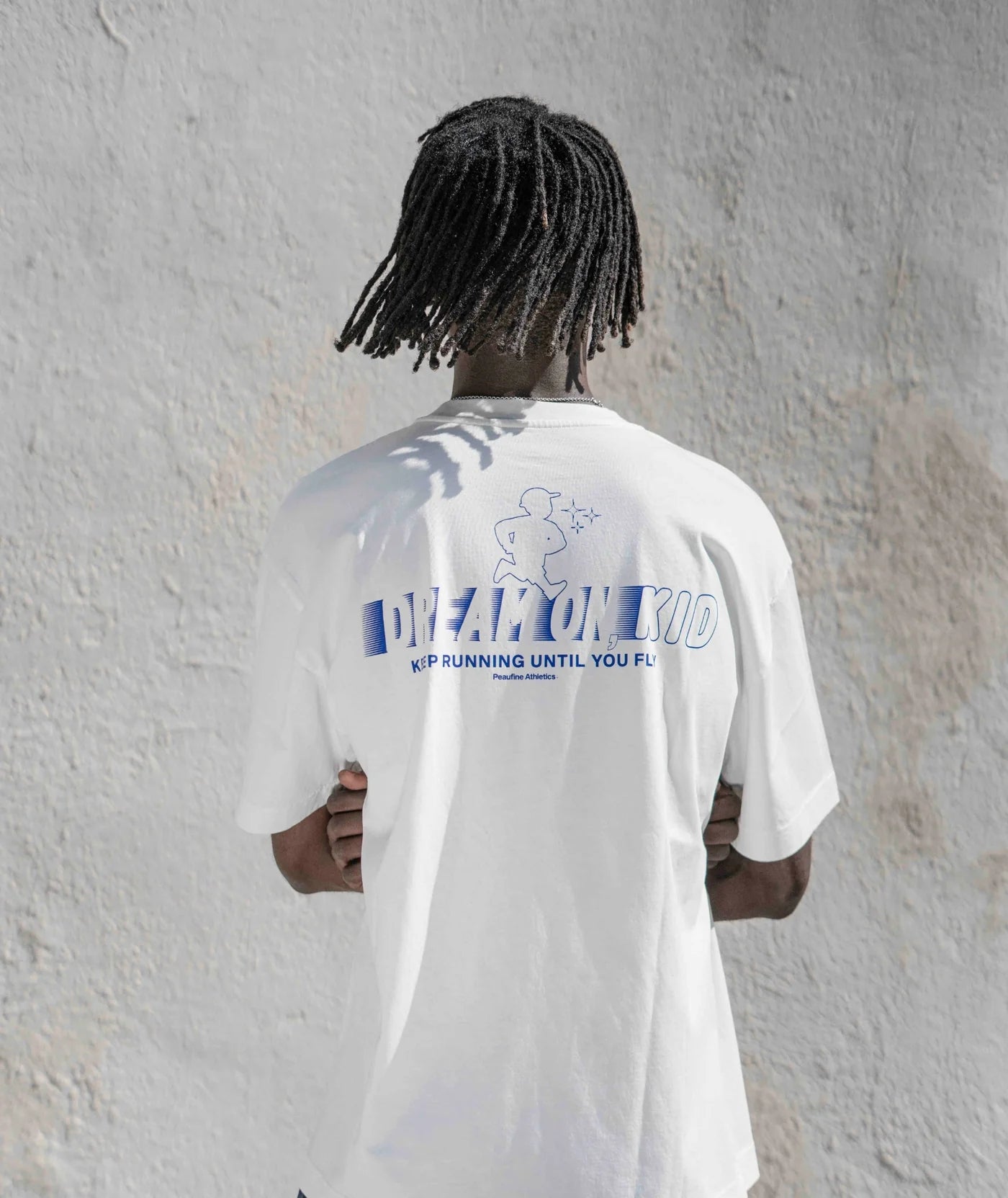 Peaufine Athletics - Oversize Organic T-shirt Dream On Kid - off white - Teeshirt Hommes