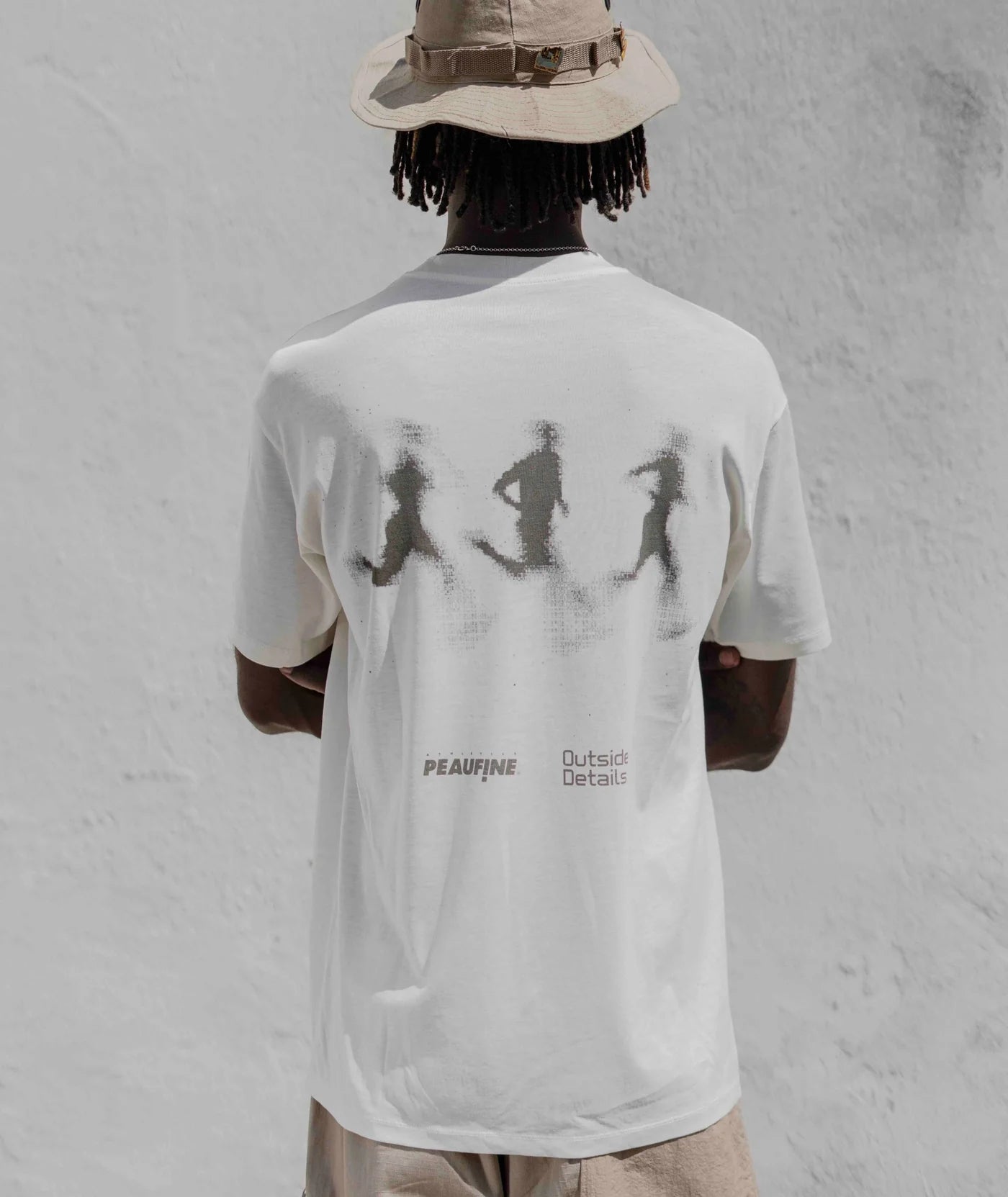 Peaufine Athletics - Wood T-shirt™ Outside Details - off white - Teeshirt Running Hommes