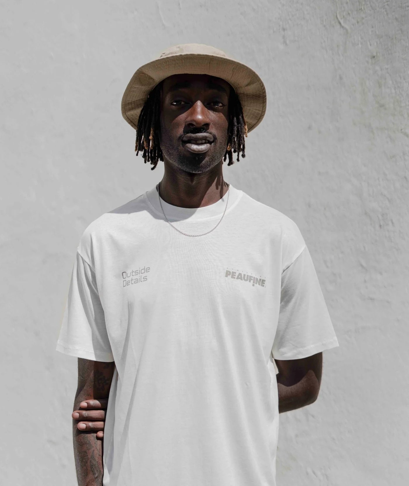 Peaufine Athletics - Wood T-shirt™ Outside Details - off white - Teeshirt Running Hommes