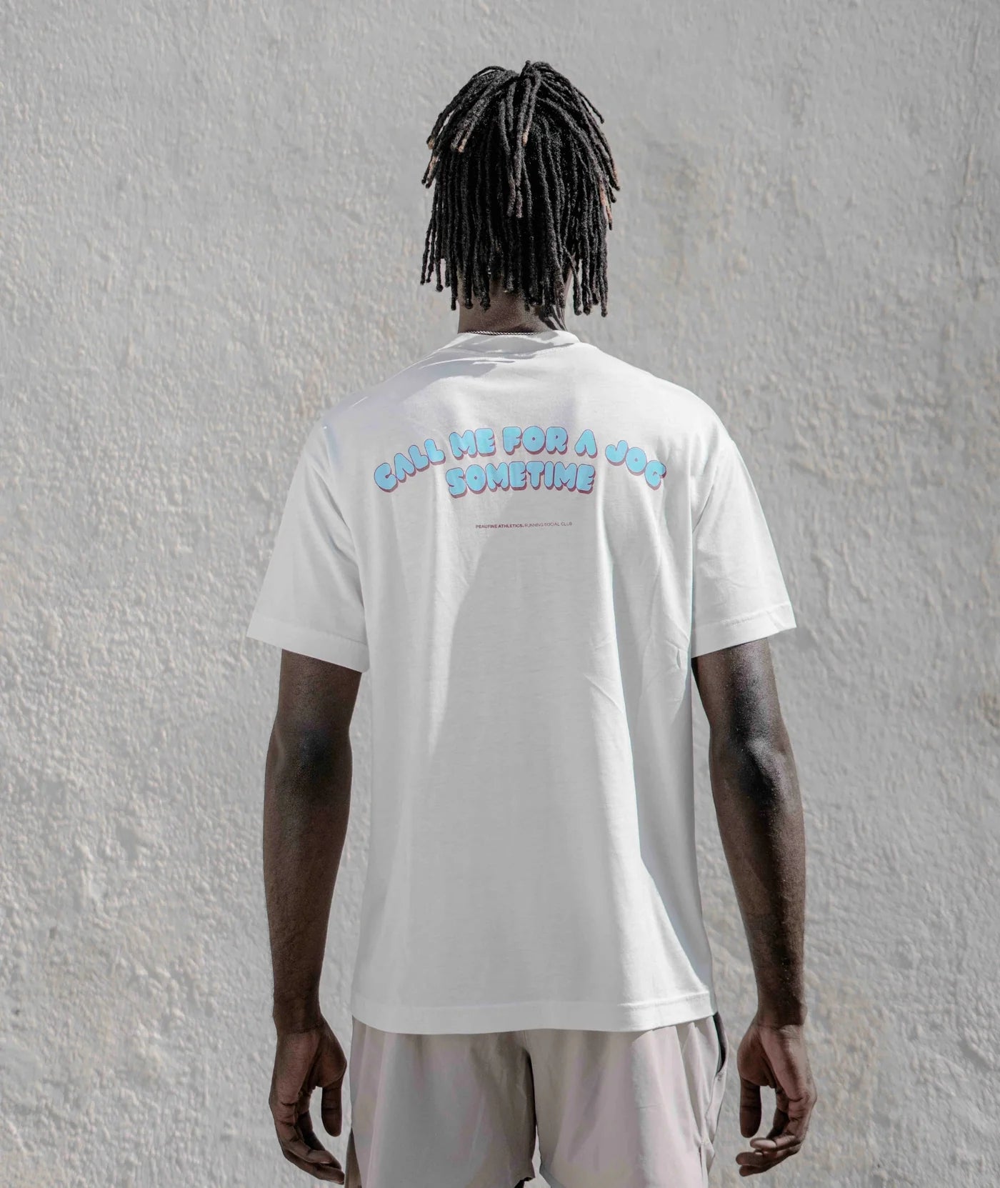 Peaufine Athletics - Wood T-shirt™ Call Me - off white - Teeshirt Running Hommes