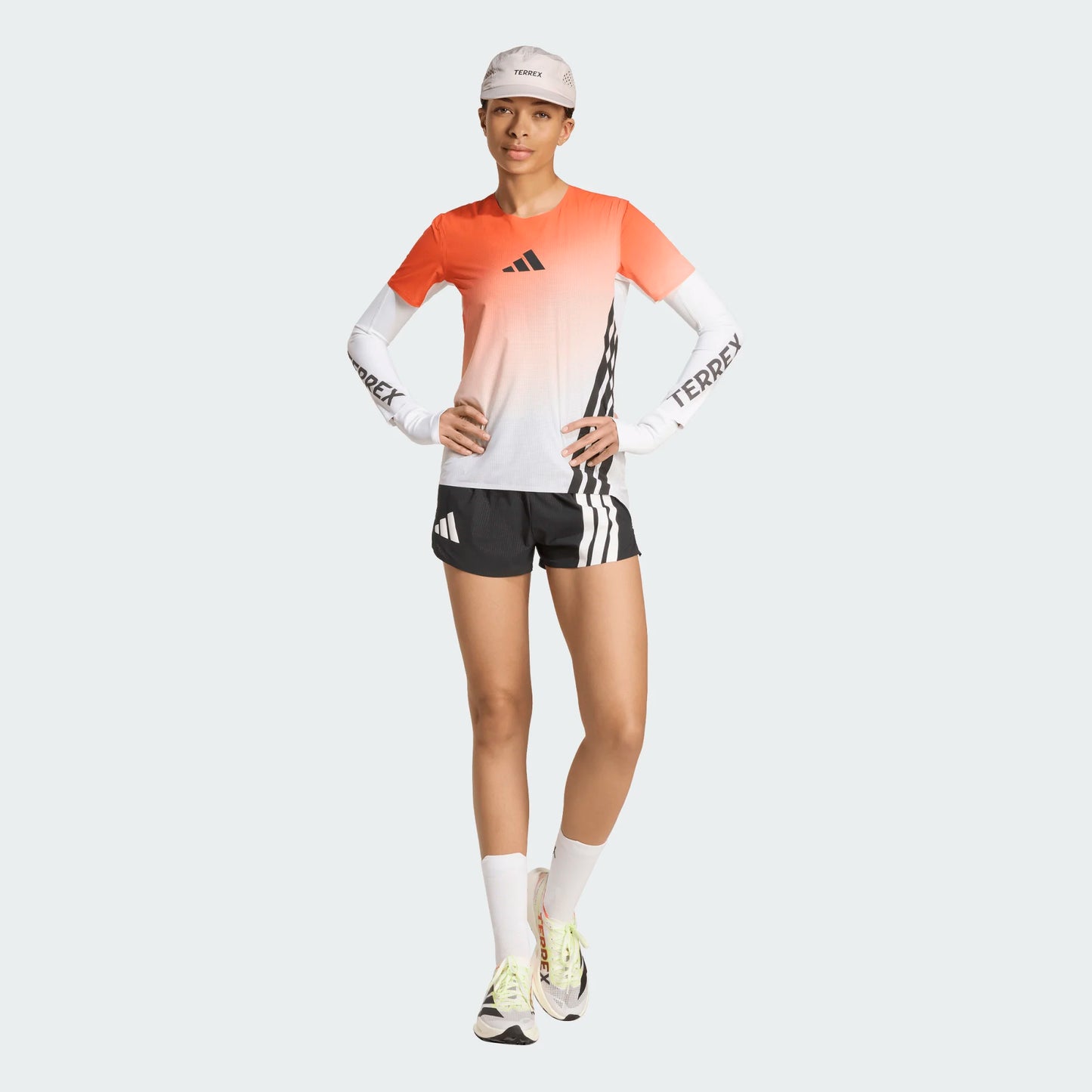 Adidas - Terrex Xperior Pro Tee - White / Semi Impact Orange - teeshirt running femmes
