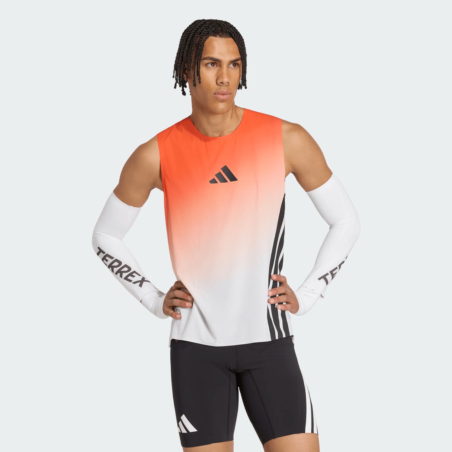Adidas - Terrex Xperior Pro Tank - White / Semi Impact Orange - Débardeur running hommes