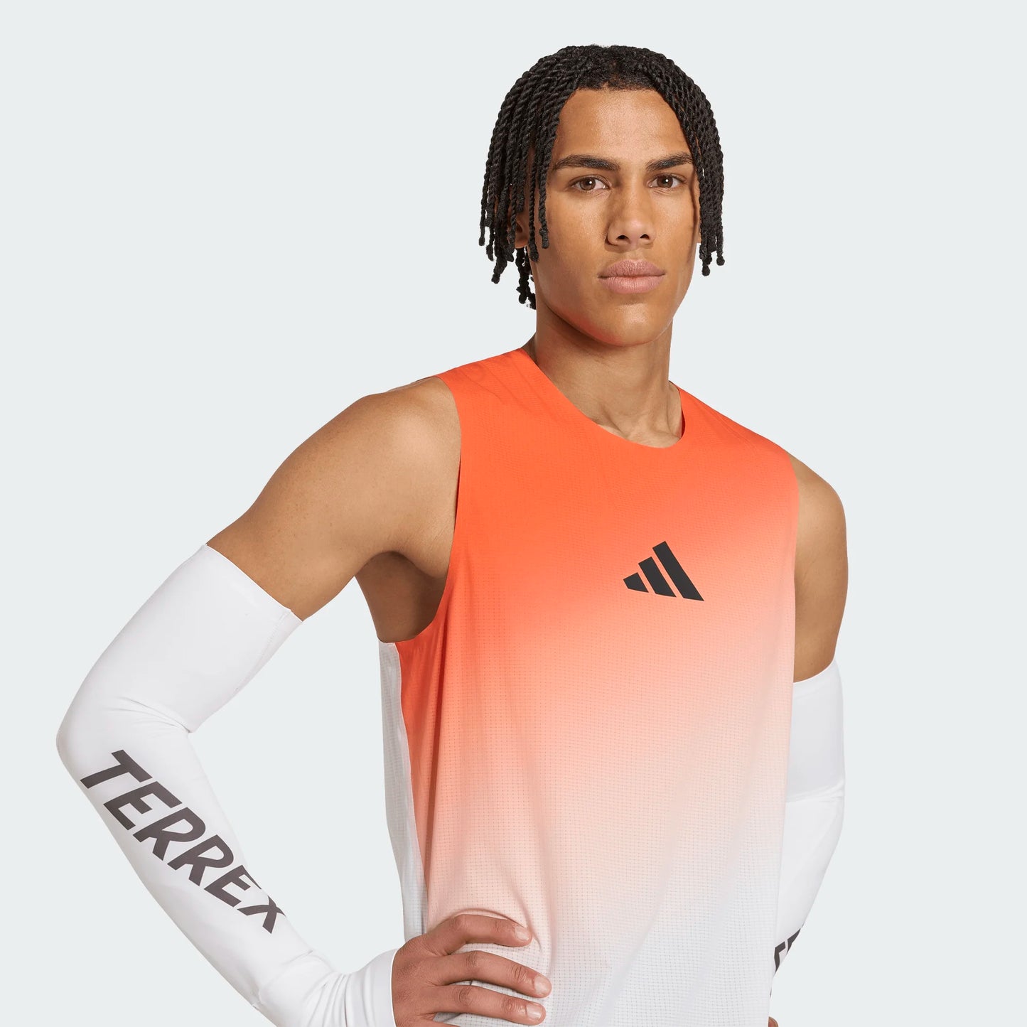 Adidas - Terrex Xperior Pro Tank - White / Semi Impact Orange - Débardeur running hommes