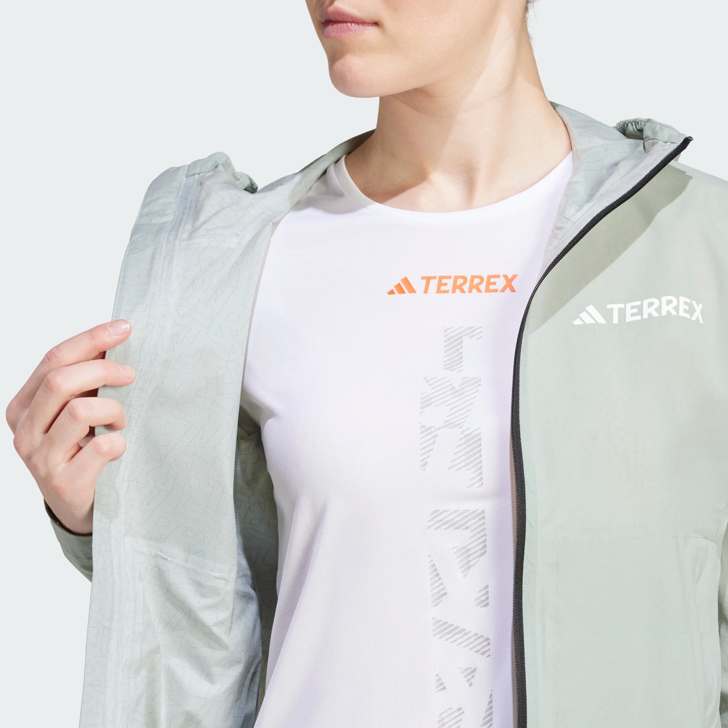 Adidas - Veste 2.5 couches Terrex Xperior Light RAIN.RDY - silver green - Veste running femmes