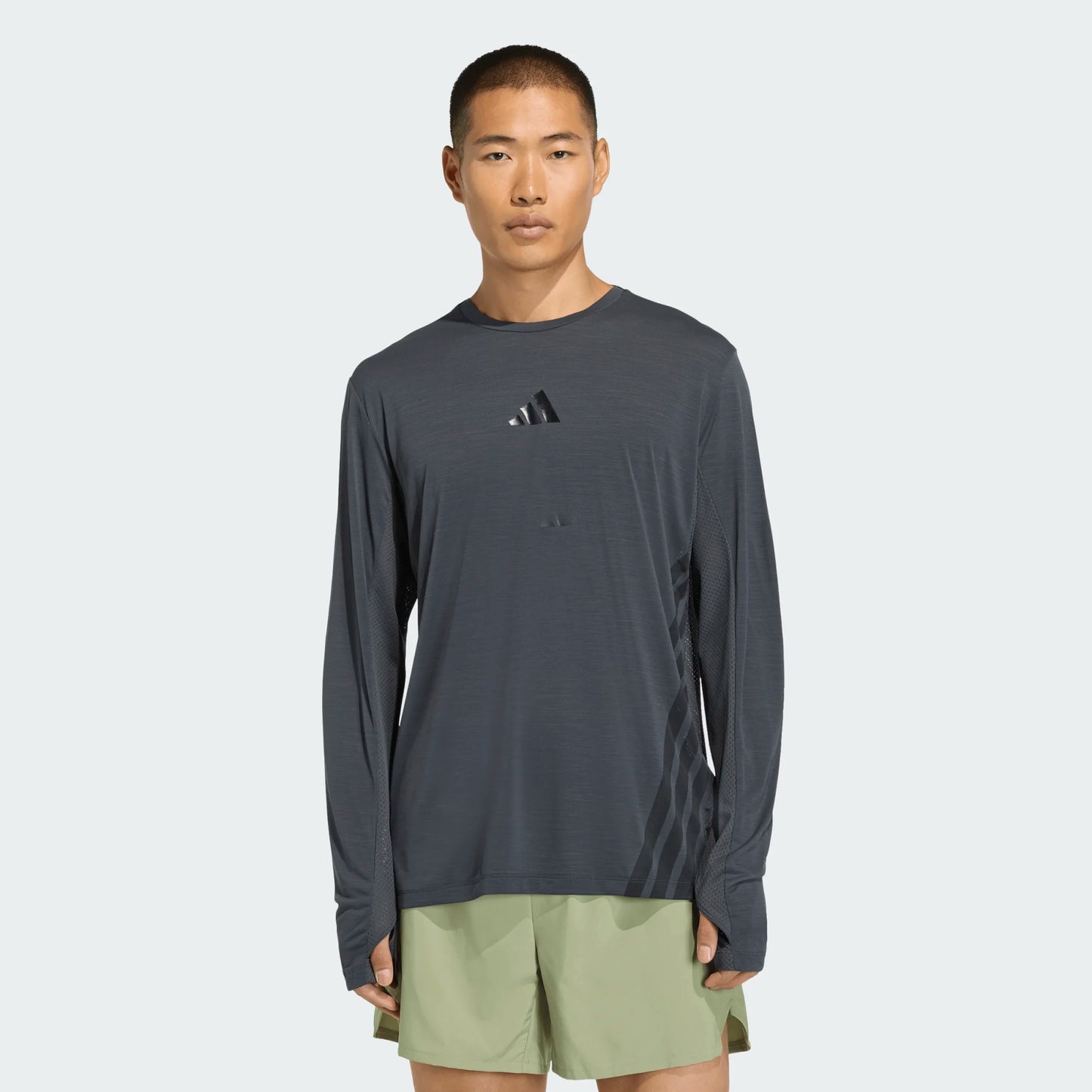 Adidas - Xperior LS Tee - carbon - teeshirt Running hommes